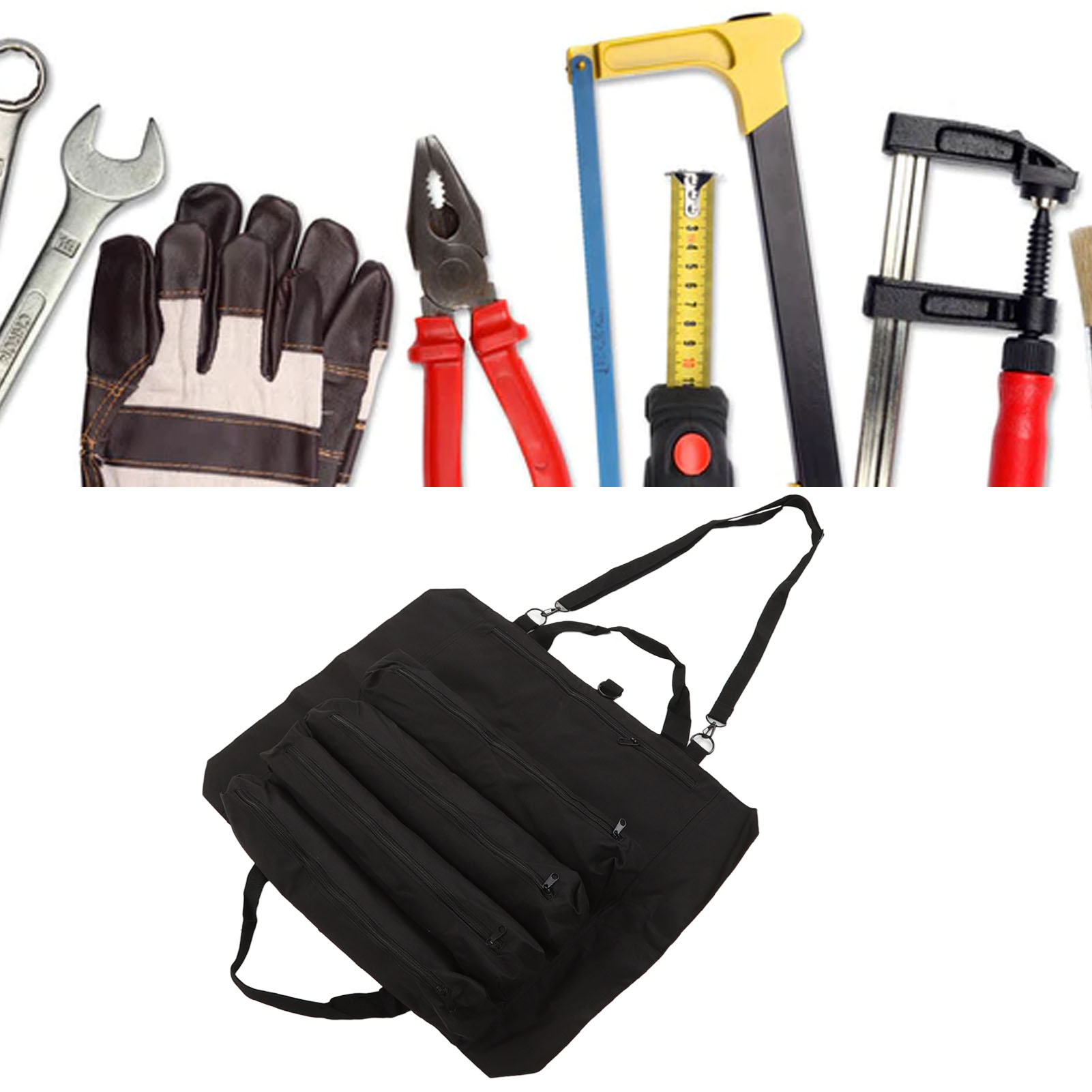 Aufrollbare Werkzeugtasche, Multifunktionale Tasche, Tragbar, Faltbar Und Mit Mehreren Fächern Zur Aufbewahrung Ihrer Schlüssel (schwarz).