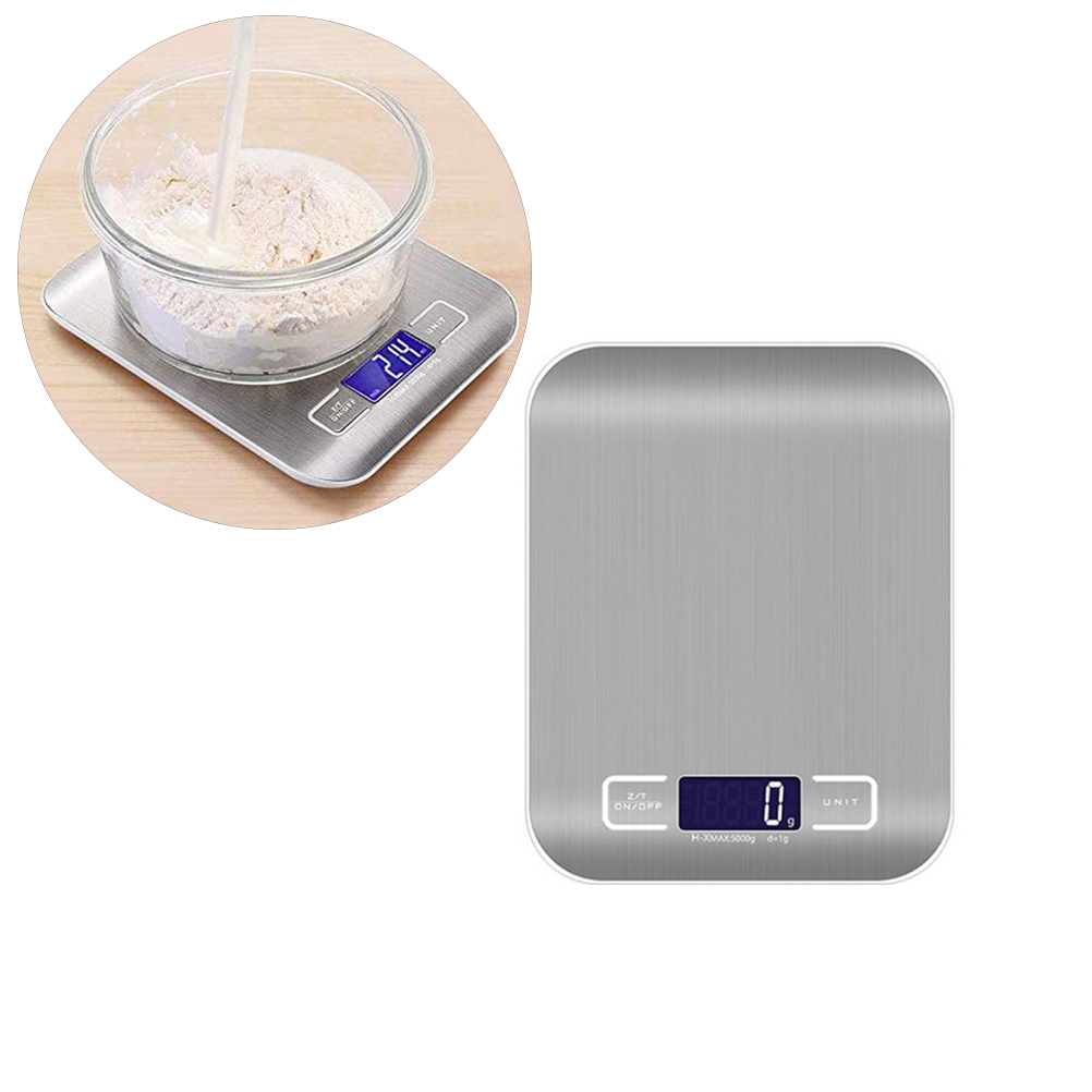 Elektronische Küchenwaage Für Den Hausgebrauch, Edelstahl, Schwarz, 5 Kg/1 G