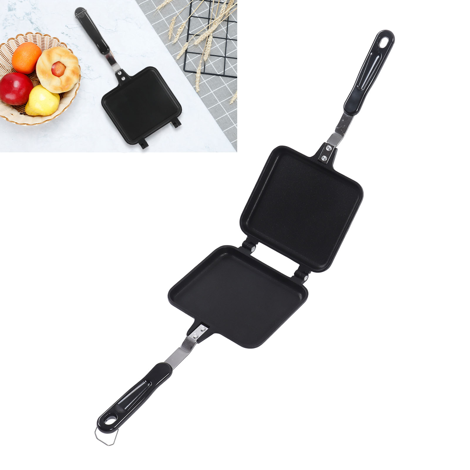 Sandwichpfanne, Bratpfanne, Frühstückspfanne, Sandwichform, Doppelseitige Antihaftpfanne