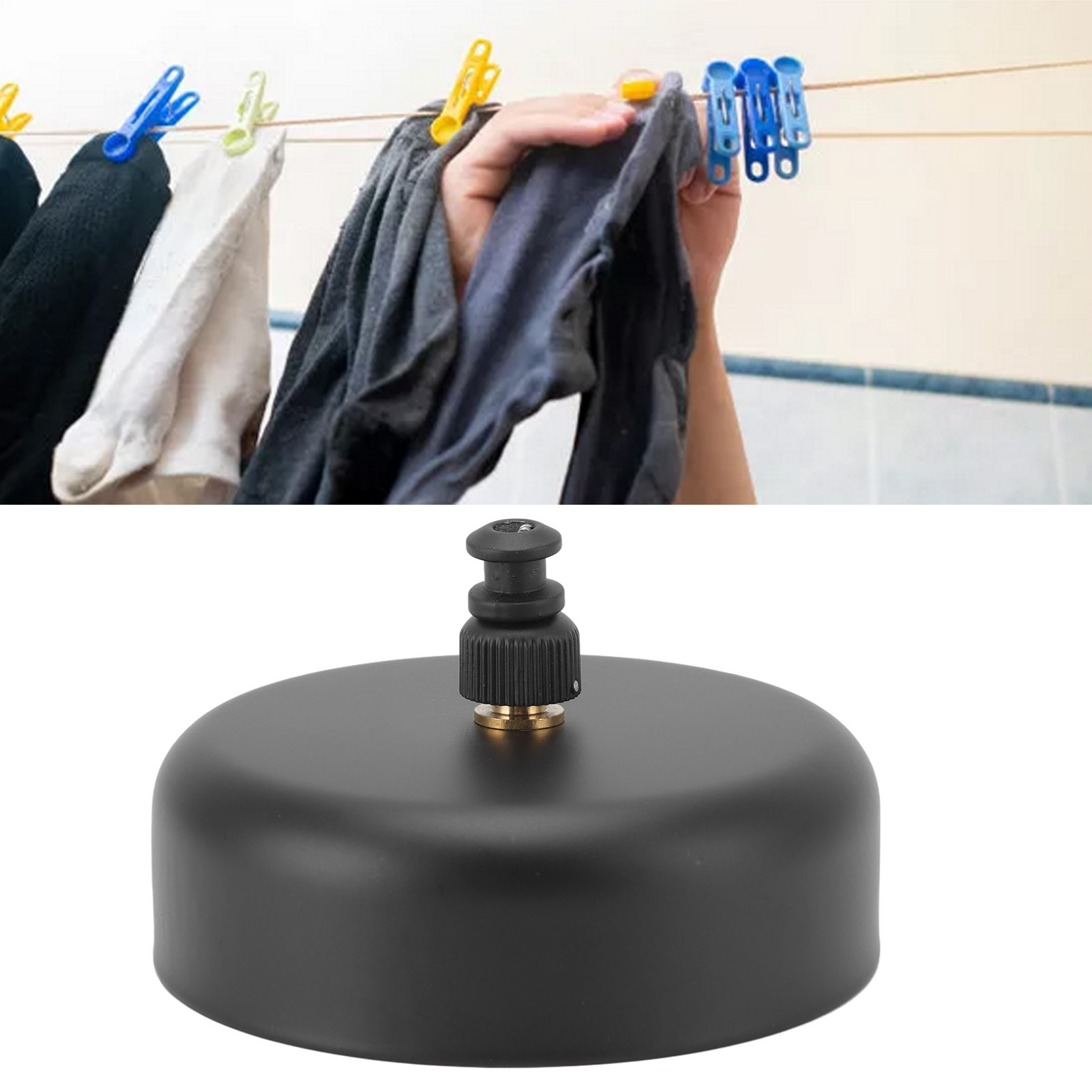 Verdeckte Wäscheleine Aus Edelstahl, Stahldraht, Badezimmer-wäscheständer, Balkon, 2,8 Meter Lange, Einziehbare Wäscheleine Aus Schwarzem Edelstahl Für Den Innenbereich.