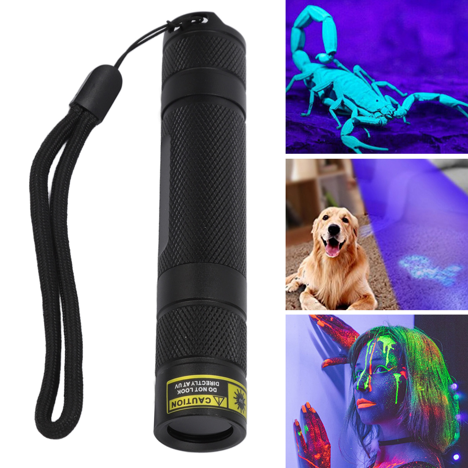 Schwarzlicht-taschenlampe, Uv-taschenlampe, 365-nm-harzhärtungslampe, Schwarzer Spiegel, Falschgelddetektor, Katzenringwurm-detektor, Skorpion-anti-taschenlampe