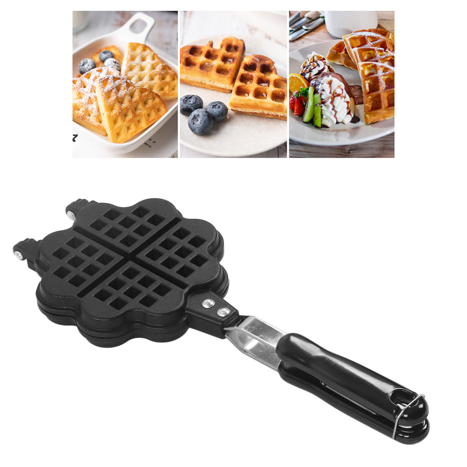 Herzförmiges Waffeleisen, Doppelseitiges Waffeleisen, Antihaftbeschichtetes Backutensil