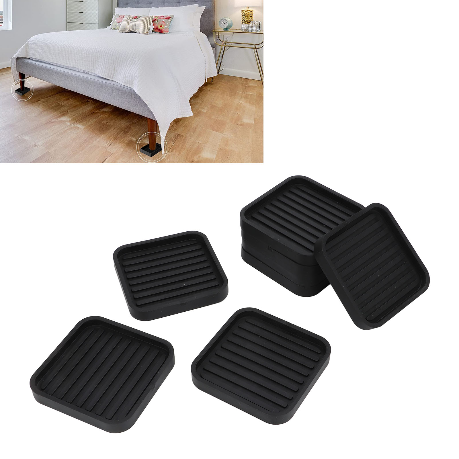 Gummimatten Für Bettbeine, Sofas, Schränke Und Möbel, Um Ein Ausrutschen Und Beschädigungen An Böden, Kühlschrankfüßen, Tisch- Und Stuhlfüßen, Couchtischfüßen Und Waschmaschinenfüßen Zu Verhindern.