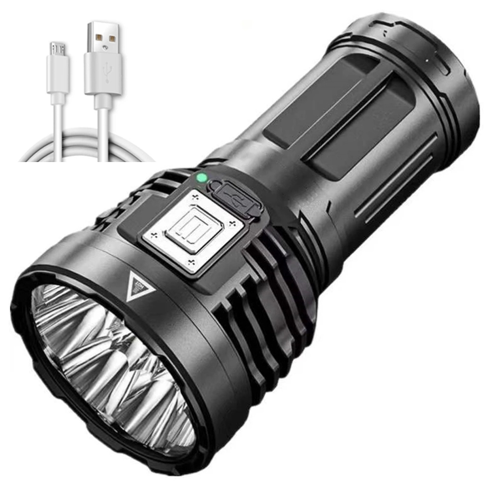 Neue Multifunktionale Octa-core-led-taschenlampe, Leistungsstarke Outdoor-taschenlampe, Schwarz, Usb
