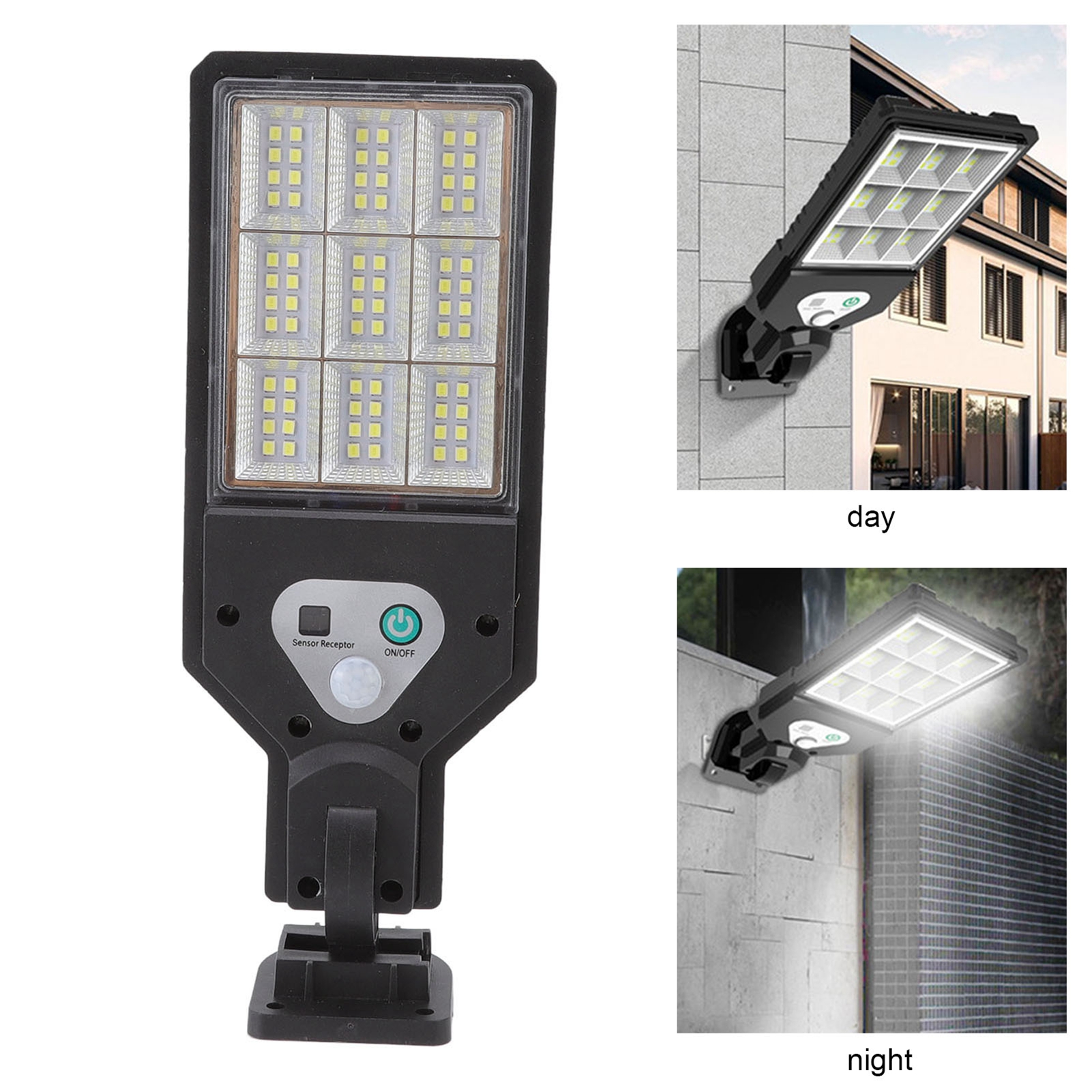 Solar-stehleuchte Mit Sensor, Wandleuchte Mit Anwesenheitssensor, 72 Leds, Ip65 Wasserdicht Für Hof, Garten, Einfahrt, Gartenwandleuchte, Stehleuchte (v93 Smd Solar).