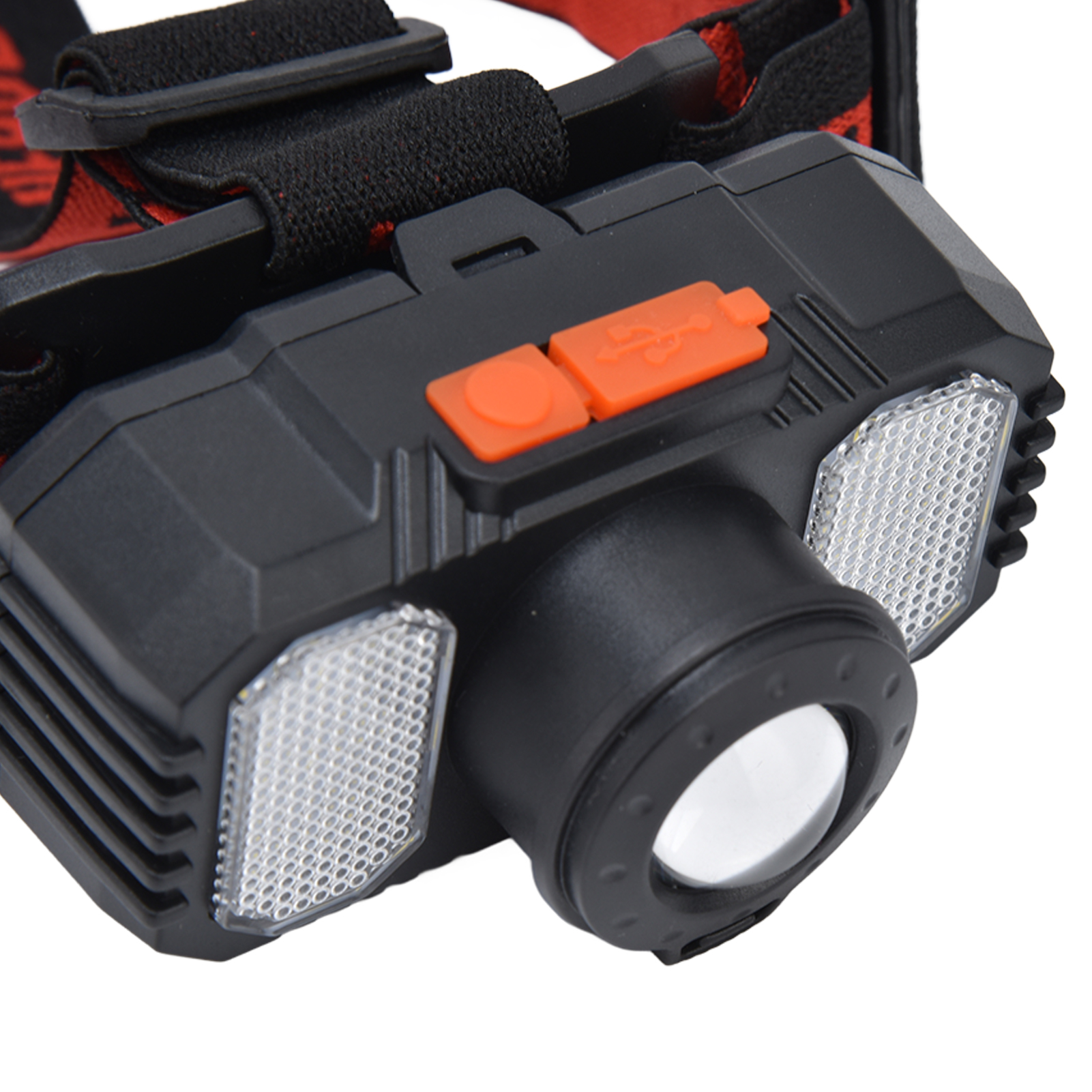 Hochleistungsfähige, Zoombare Led-stirnlampe, Tragbare Stirnlampe, Usb-aufladbar, Verstellbares Lauflicht, Angellampe, Stirnlampe