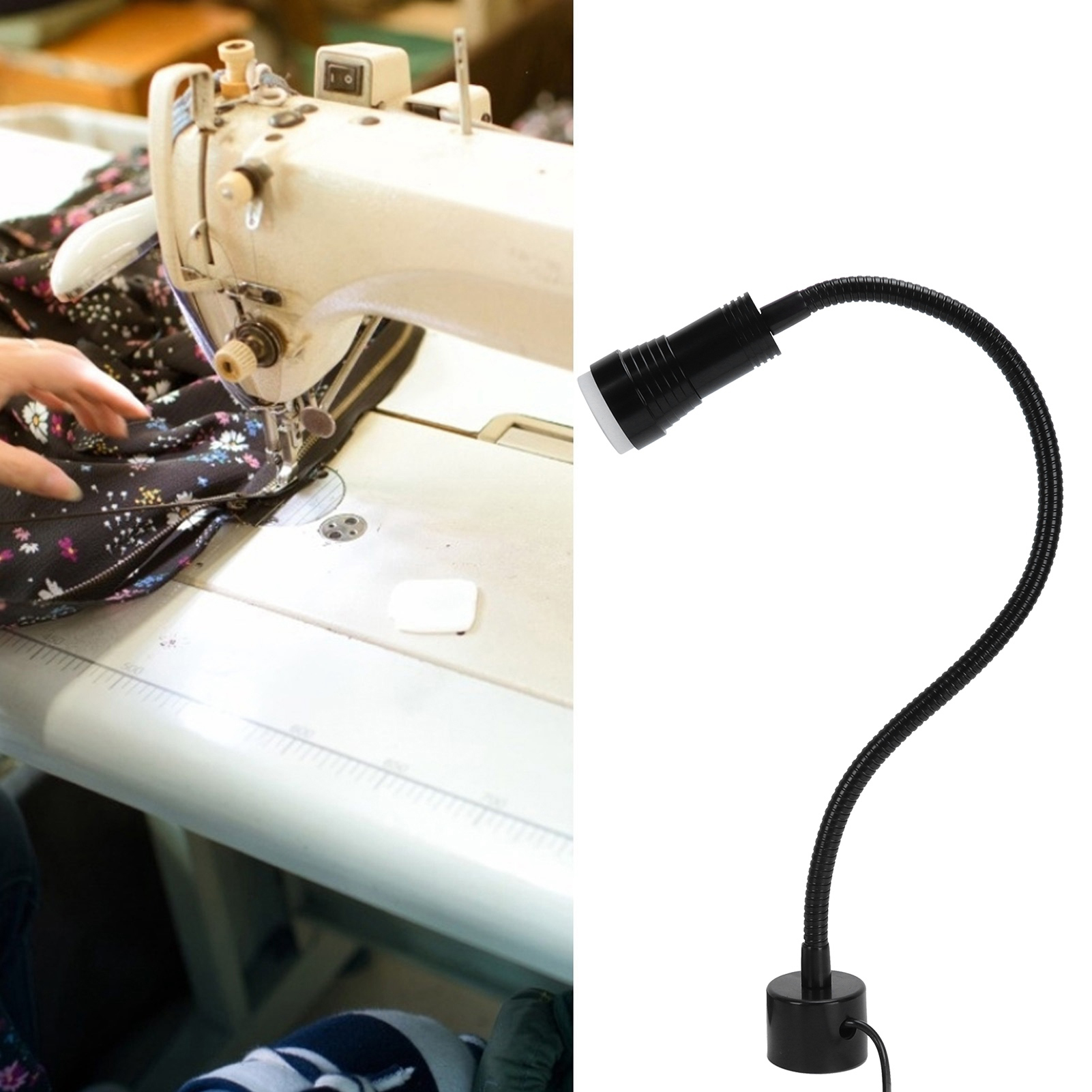 5w Led-arbeitsleuchte Für Nähmaschinen, Mit Flexiblem Schwanenhals Und Magnetfuß, Kompatibel Mit Nähmaschinen (europäischer Stecker 110-220v).