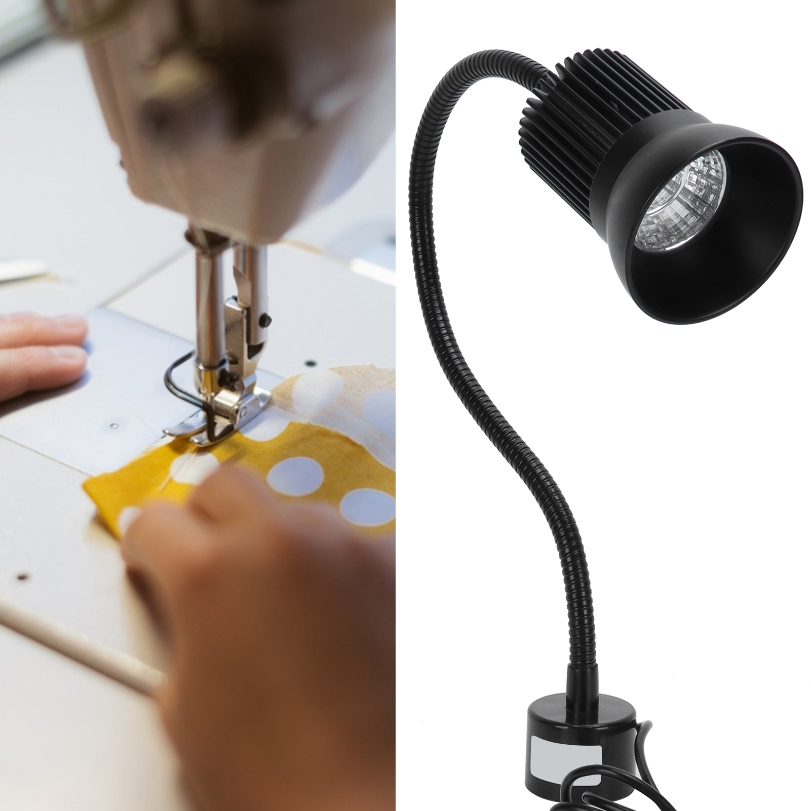 7-w-led-arbeitsleuchte Mit Magnetfuß Und Flexiblem Schwanenhals Für Nähmaschinen Und Cnc-werkzeugmaschinen, Eu-stecker 110–220 V