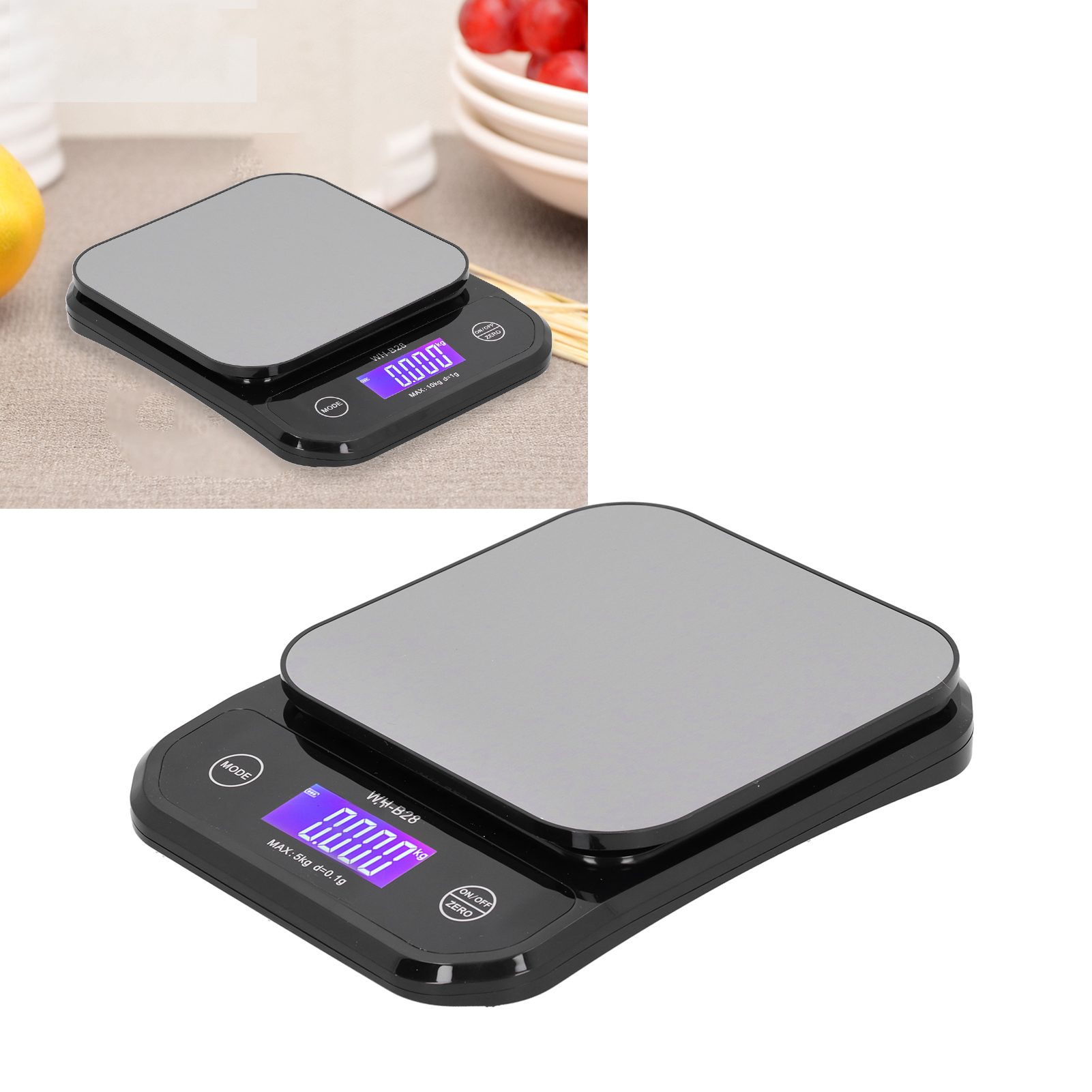 Wasserdichte Elektrische Küchenwaage, Wiederaufladbar Über Usb, 5 Kg/0,1 G, Schwarz, Mit Usb-ladefunktion.