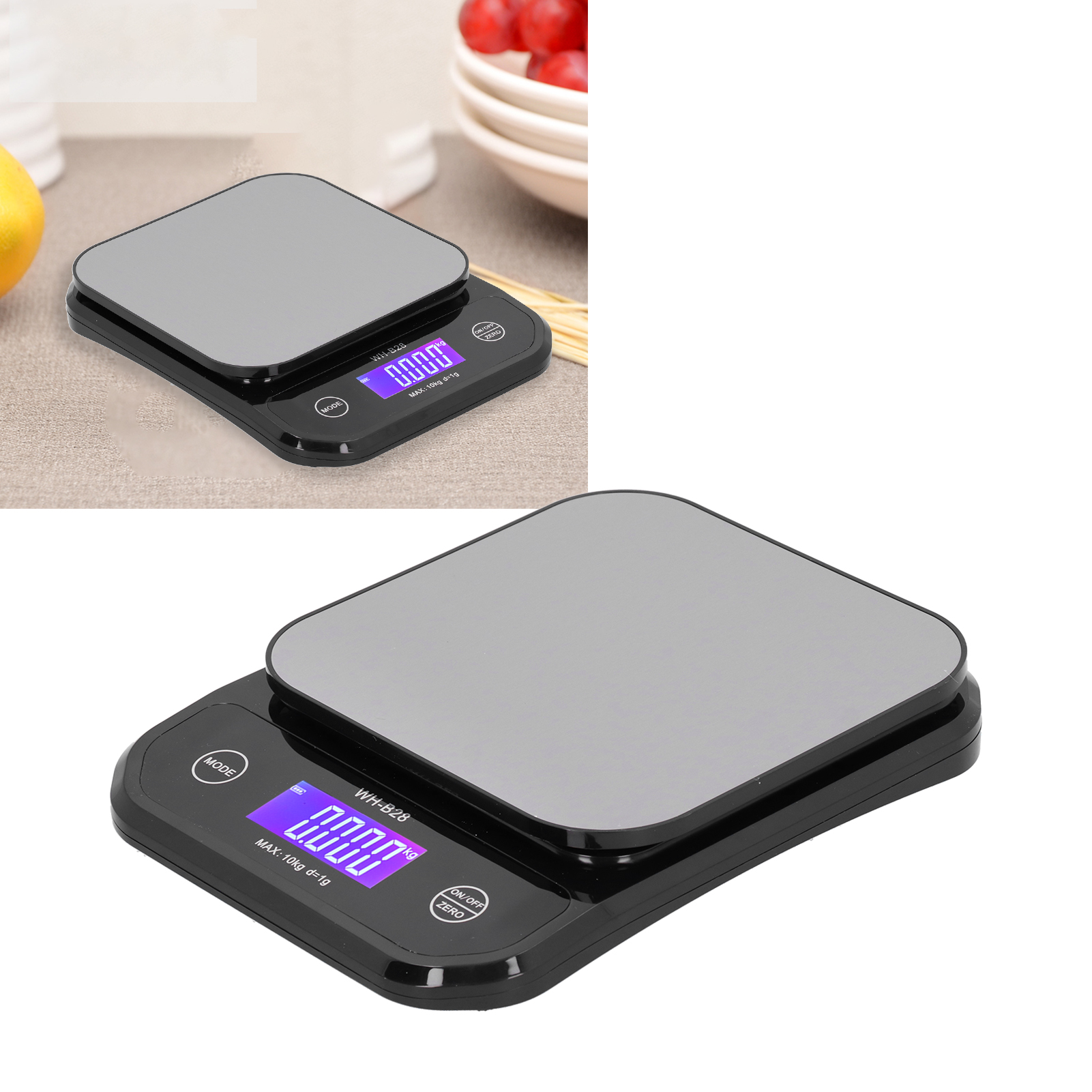 Wasserdichte Elektrische Küchenwaage, Wiederaufladbar Über Usb, 10 Kg/1 G, Schwarz, Usb-aufladung.