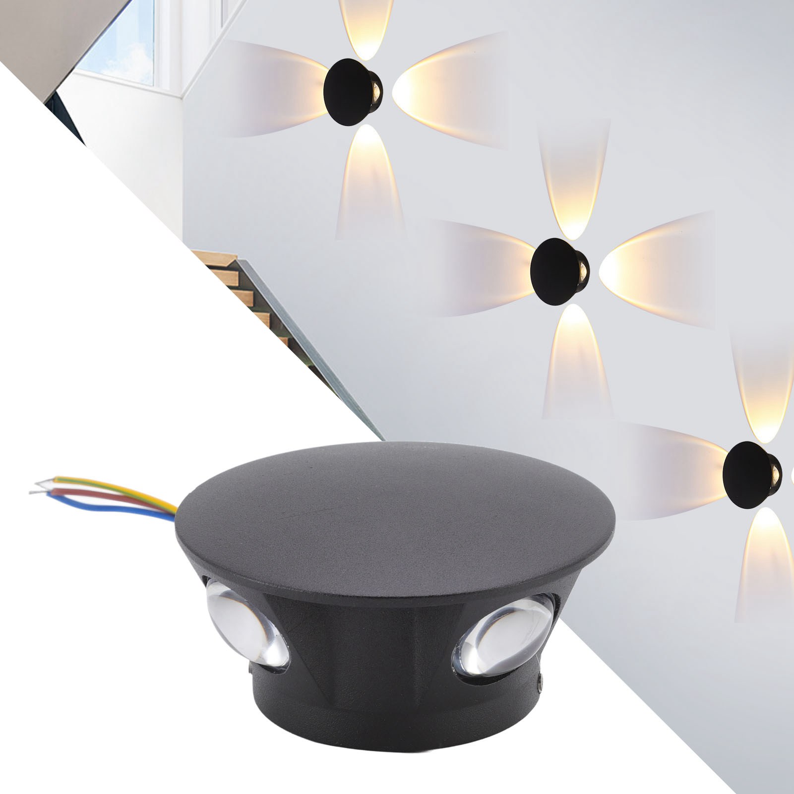 Kreative Pilz-wandleuchte, 4 W, 4 Leds, Vierseitig, Moderne Dekorative Beleuchtung Für Hotelkorridore, Treppenhäuser Und Showroom-eingänge.