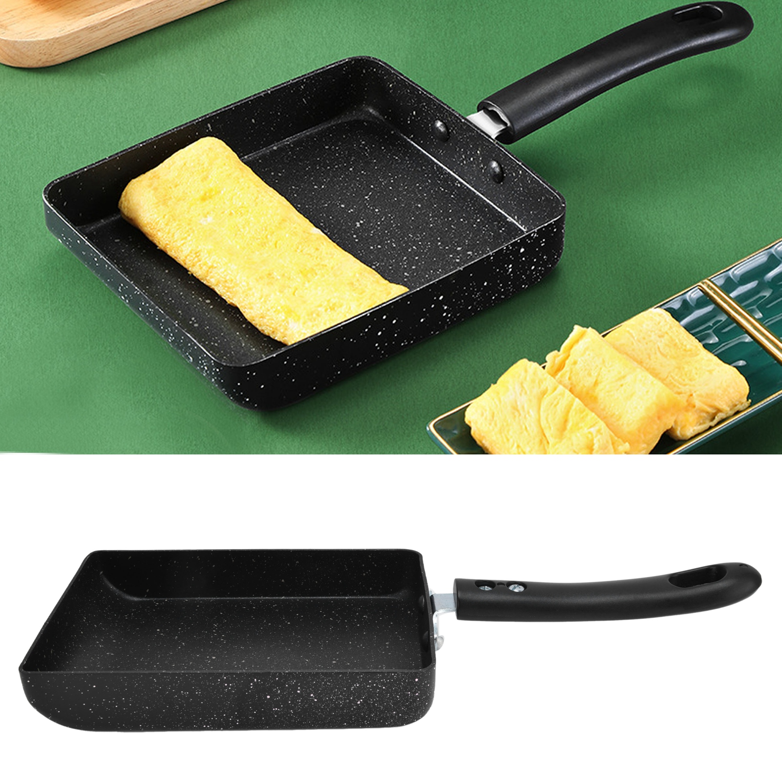 Kleine, Quadratische Tamagoyaki-pfanne Mit Antihaftbeschichtung Zum Zubereiten Von Spiegeleiern, Sandwiches Und Pfannkuchen