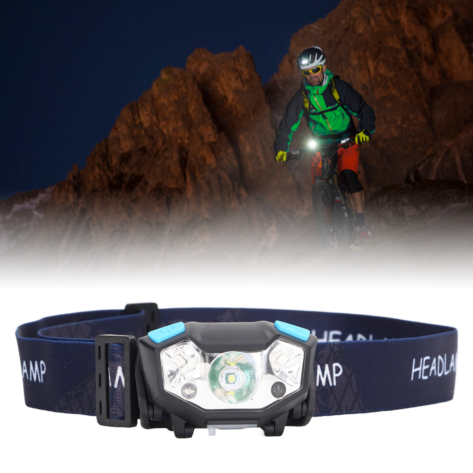 Wiederaufladbare, Wasserdichte Stirnlampe Mit Usb-anschluss, Hohe Helligkeit Und Sensor, Ideal Für Outdoor-aktivitäten (schwarz).