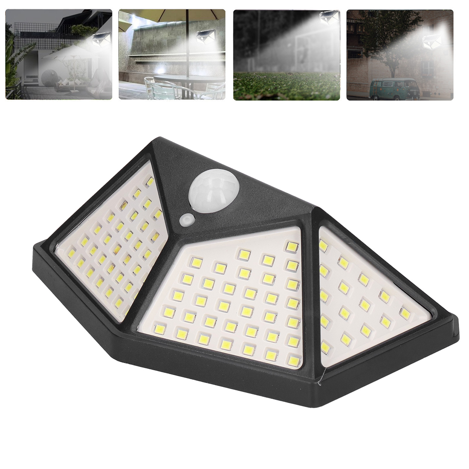Ipx65 Wasserdichte Solar-wandleuchte, 3 Beleuchtungsmodi, Mit Personenerkennung, Für Garten Oder Einfahrt