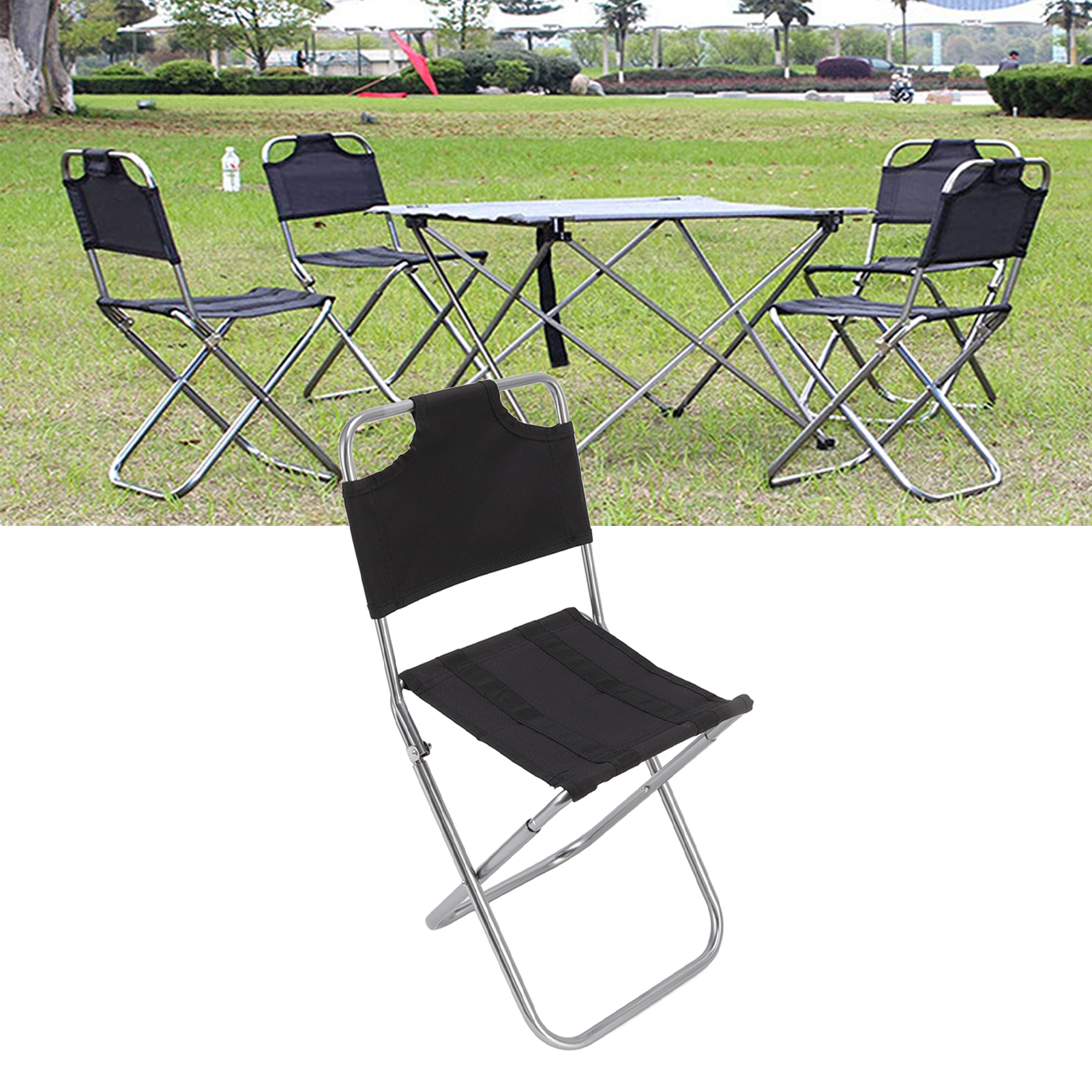 Mini-campingstuhl 23,5 X 22 X 47 Cm, Multifunktionaler, Klappbarer Outdoor-stuhl Mit Rückenlehne, Ideal Zum Angeln Und Grillen, Tragbarer Hocker Aus Aluminiumlegierung
