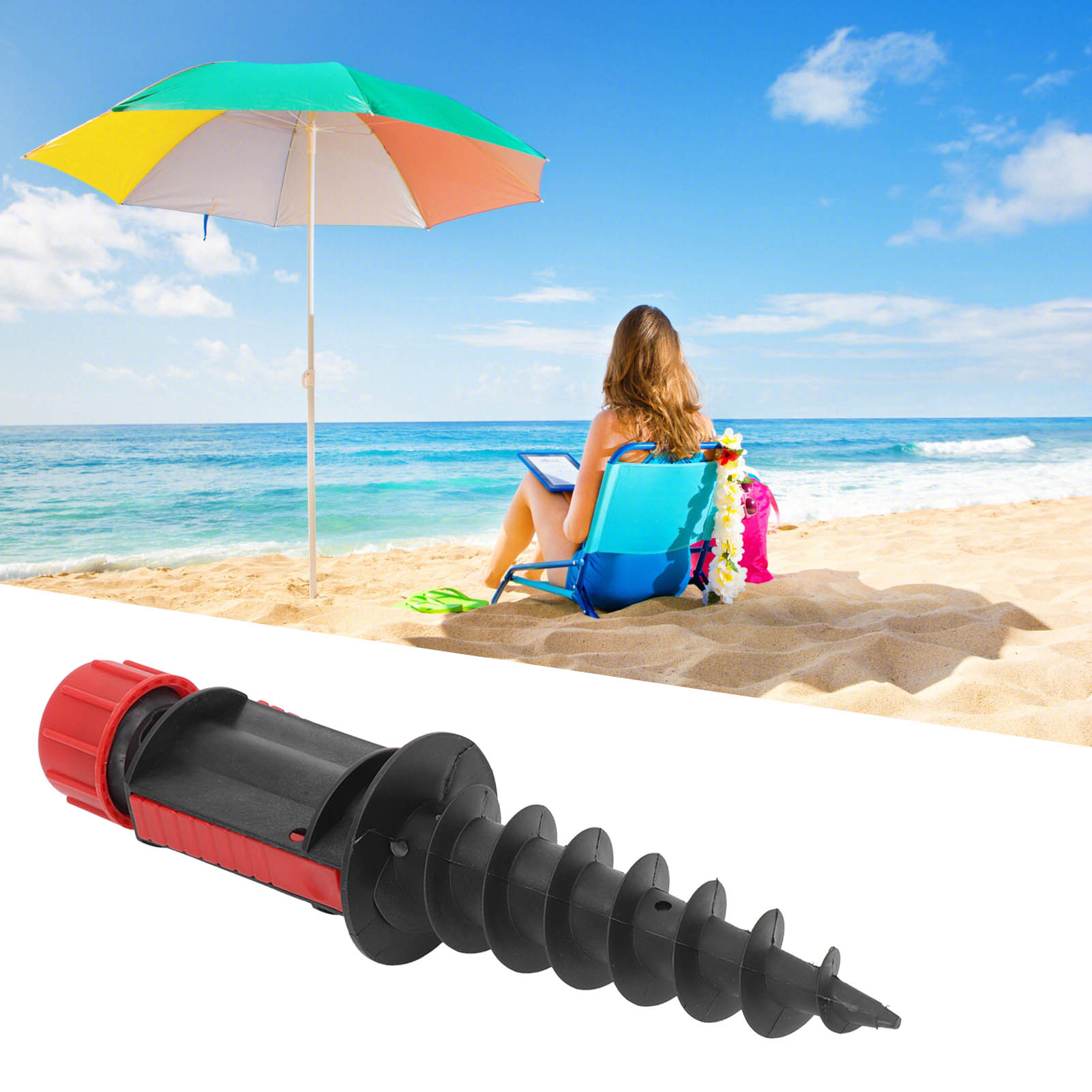 Sonnenschirm, Strandschirm, Faltsonnenschirm, Bodensteckdose