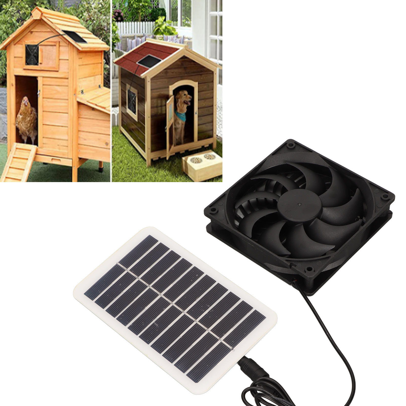 15-w-solar-außenventilator Für Tierzwinger, Solarbetriebenes Belüftungsgerät