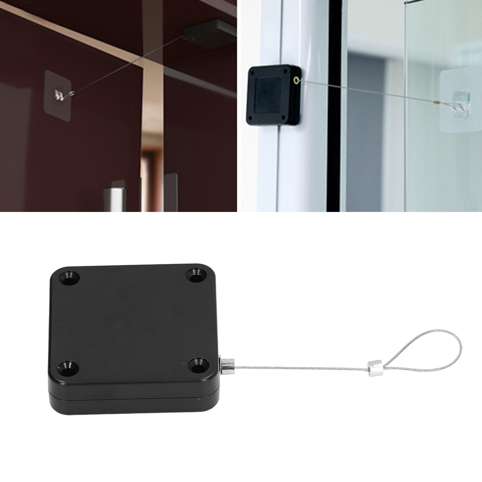 Unsichtbarer Automatischer Türschließer Für Schiebetüren, 1200 G Zugkraft, Kein Bohren Erforderlich, Mit Dämpfer Für Glasschiebetüren Und Federbelastetem Zugband Für Eisenaußentüren.