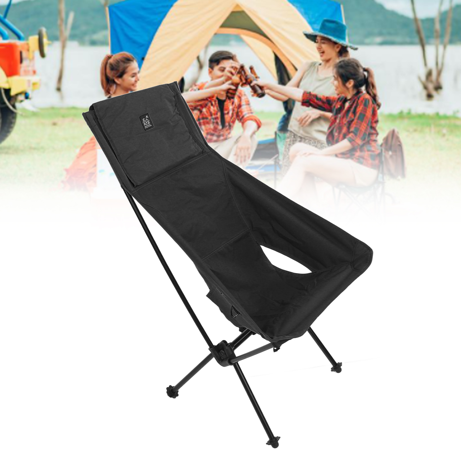 Faltbarer Und Tragbarer Campingstuhl, Multifunktional, Ideal Zum Wandern, Reisen, Für Den Strand Und Picknicks (schwarz).