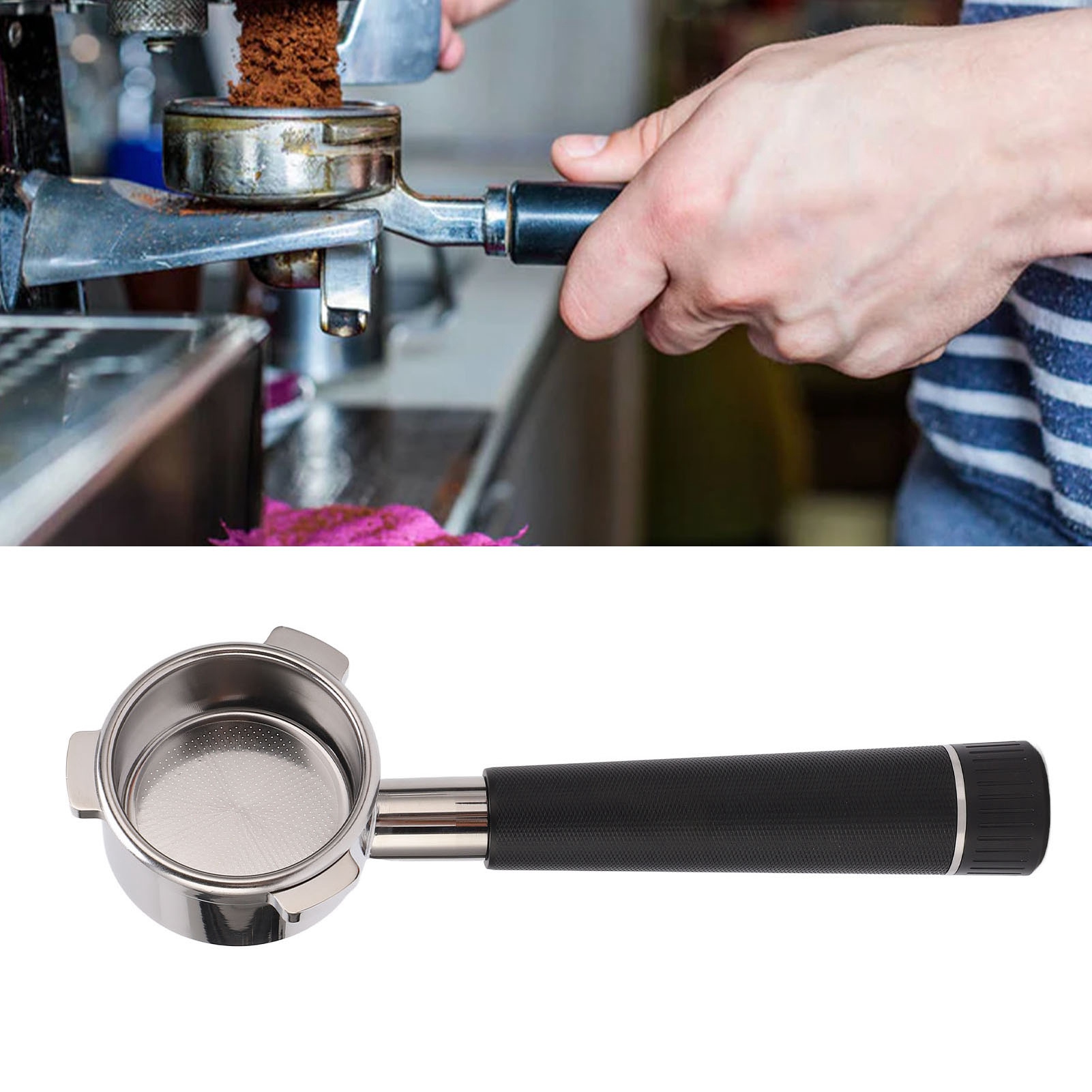 Geeignet Für Breville Series 8 Espressomaschinen Mit 54-mm-siebträger, Drei Griffen, Bodenlosem Siebträger, Schwarz.