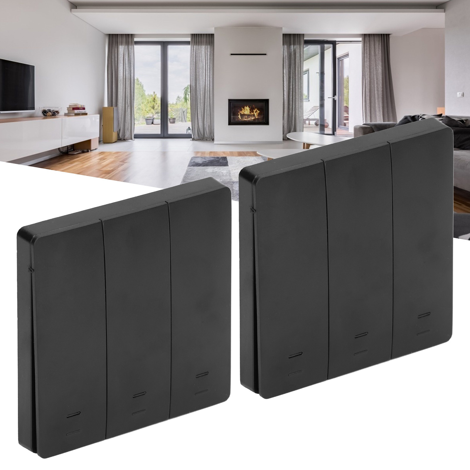 Intelligenter Anti-graffiti-wlan-schalter Mit Dual-steuerung Und Einzeldraht 100-230v, Druckknopf-wippschalter, Fernbedienungsschalter Kompatibel Mit Alexa- Und Siri-sprachsteuerung.