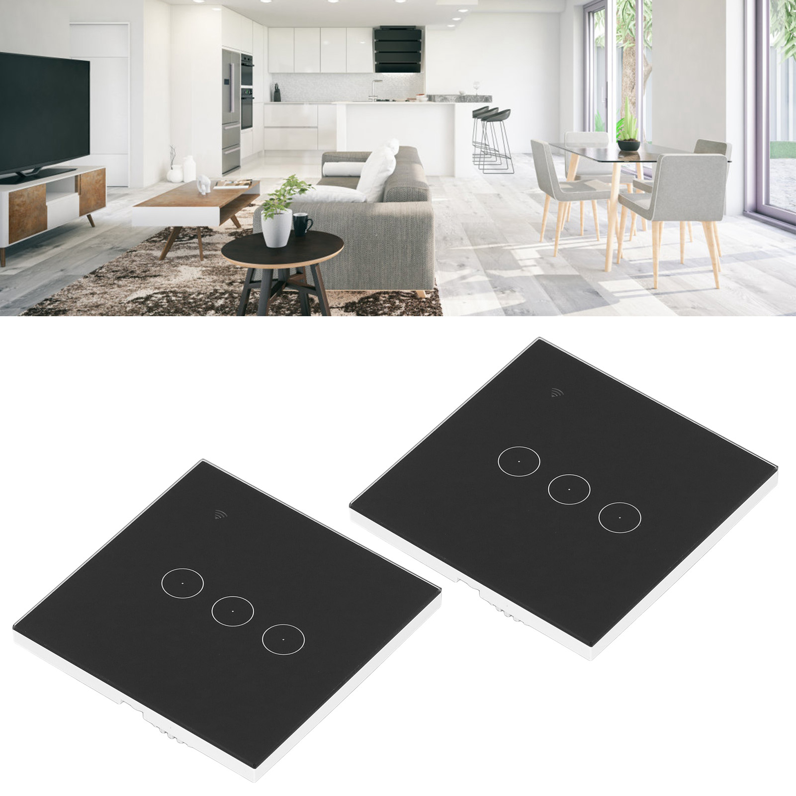 Teile/europäischer Standard 95-240v Ac Ein-draht-doppelsteuerung Wifi Smart Touch Schalter Graffiti