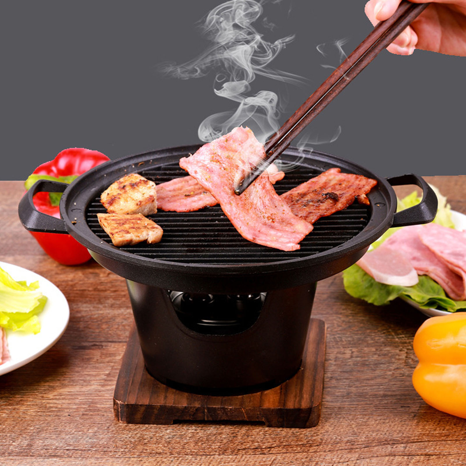 Mini-tragbarer Antihaft- Und Rauchfreier Grill, Ideal Für Camping, Picknicks Und Den Gebrauch Zu Hause (hn Bbq18a)