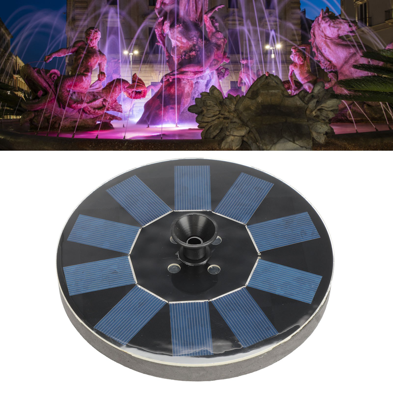 Solarbetriebener, Schwimmender Springbrunnen Mit Beleuchtung