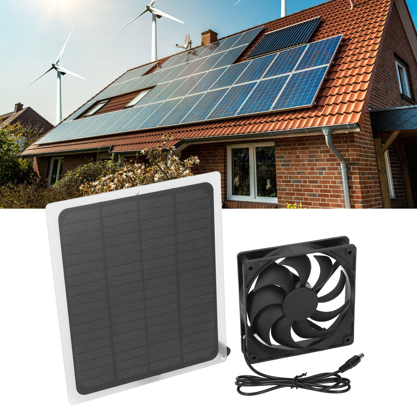 5w 5v Solar-abluftventilator, Solar-kühlventilator, Solar-campingventilator, Ventilator Für Wohnmobil Oder Gewächshaus, Haustierventilator, Tragbarer Abluftventilator Für Zuhause