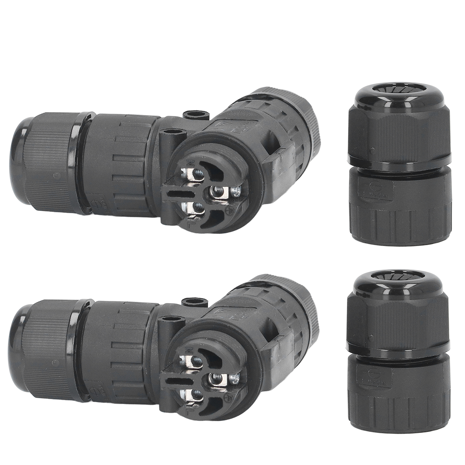 2er-pack Led-netzteile Für Den Außenbereich, 3-adriger Adapter, Schraubverbinder, T-stück Für 9–12 Mm Kabel, Ip68 Wasserdichter Stecker
