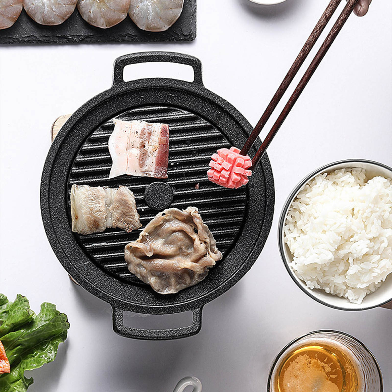 Individueller Koreanischer Grill, Kleiner Rauchfreier Holzkohlegrill Für Den Heimgebrauch, Grillherd Und Grill Im Japanischen Stil.