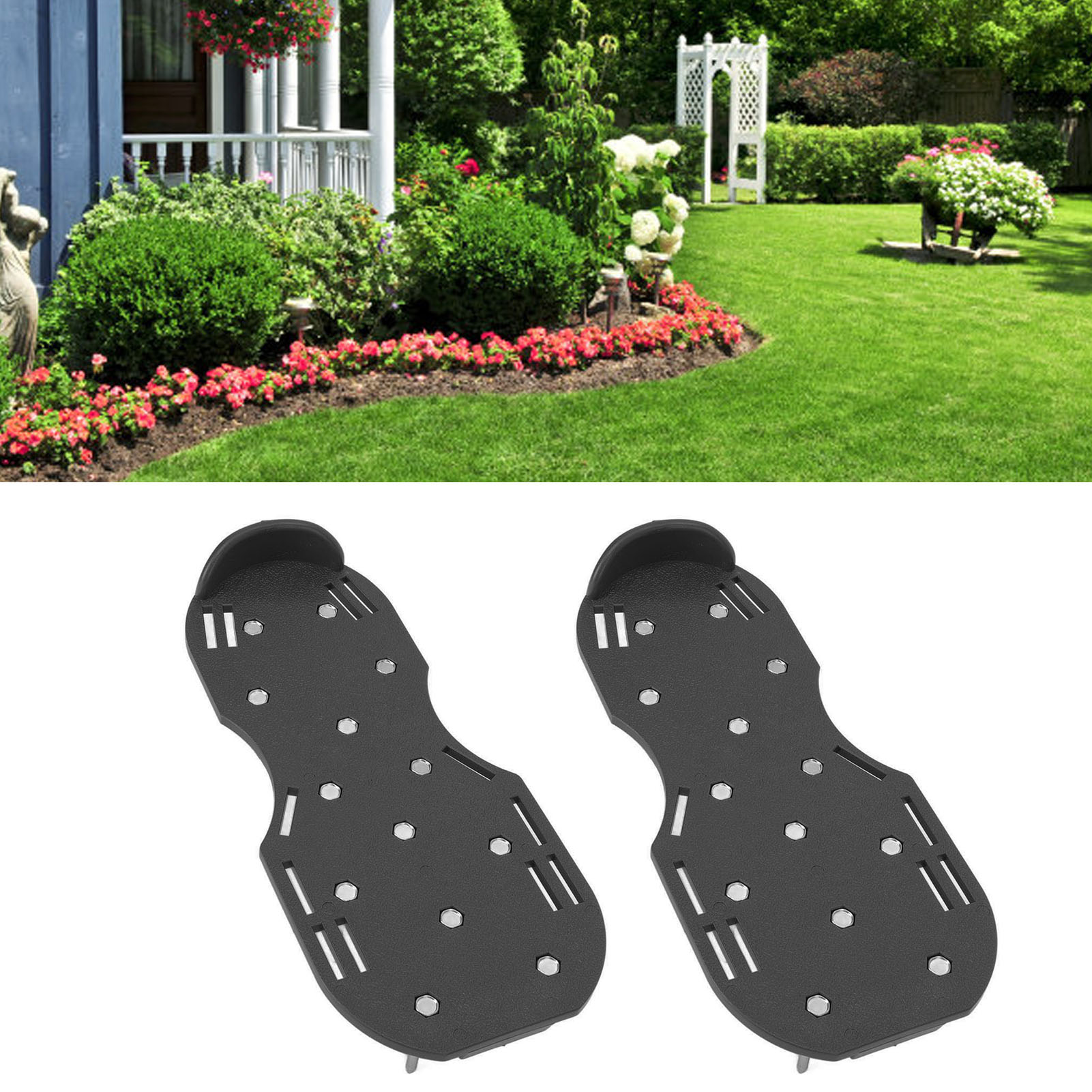 Aufblasbare Rasenschuhe, Rasenlockerungsschuhe, Rasenschuhe Mit Spikes, Rasenlüfterschuhe, Bodenlockerungsschuhe, Schwarz