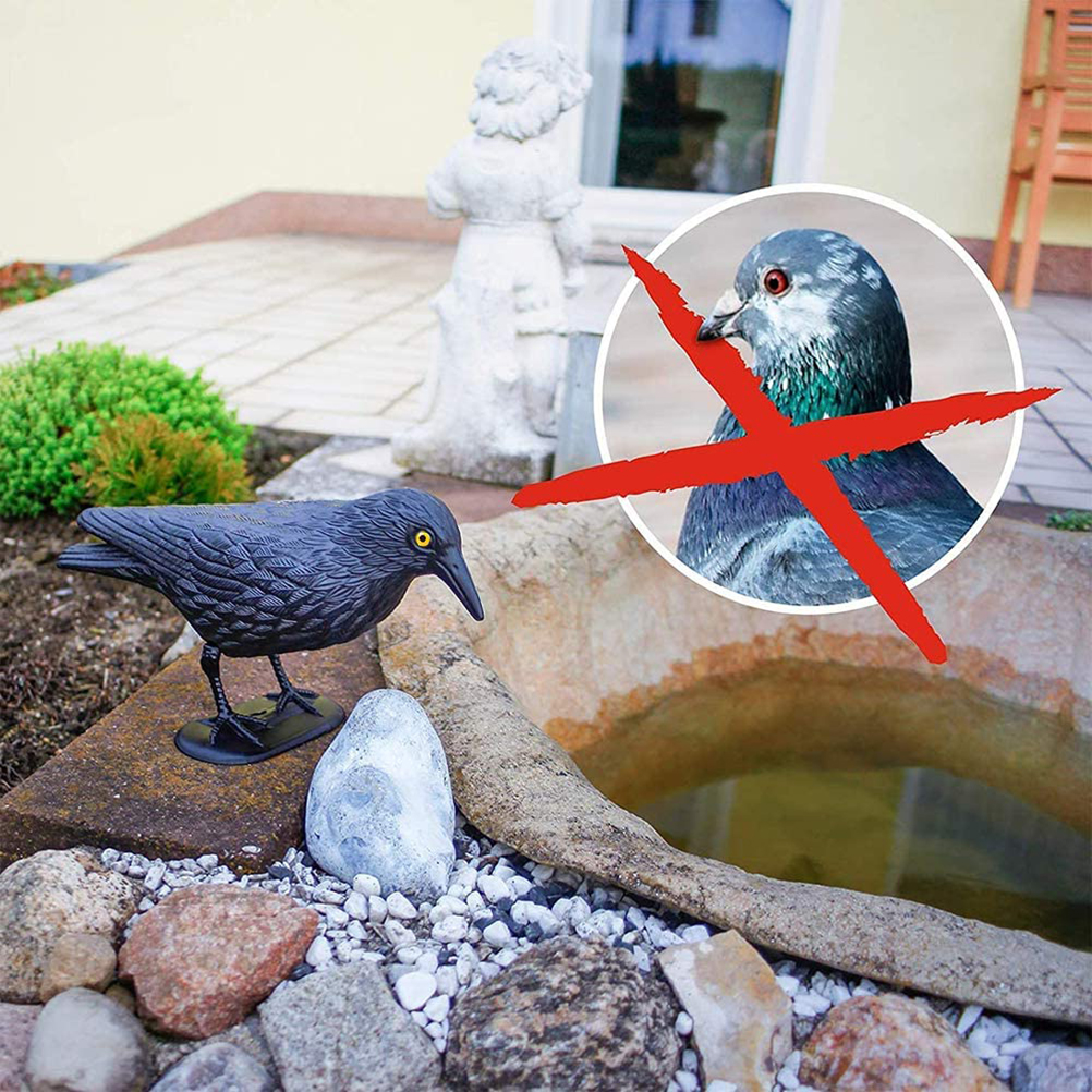 Vogelscheuche, Künstliche Plastikkrähe, Schwarze Federn, Vogelabwehrmittel Für Den Garten.