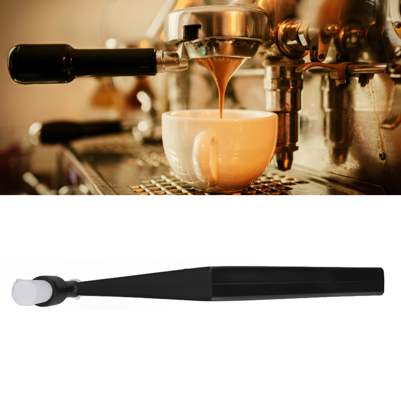 Reinigungsbürste Für Den Brühkopf Italienischer Espressomaschinen, Kunststoffwinkel, Steife Borsten, Nylon-reinigungsbürste Für Maschinenkopf, Kaffeezubehör, Langer Griff, Abgewinkelt.