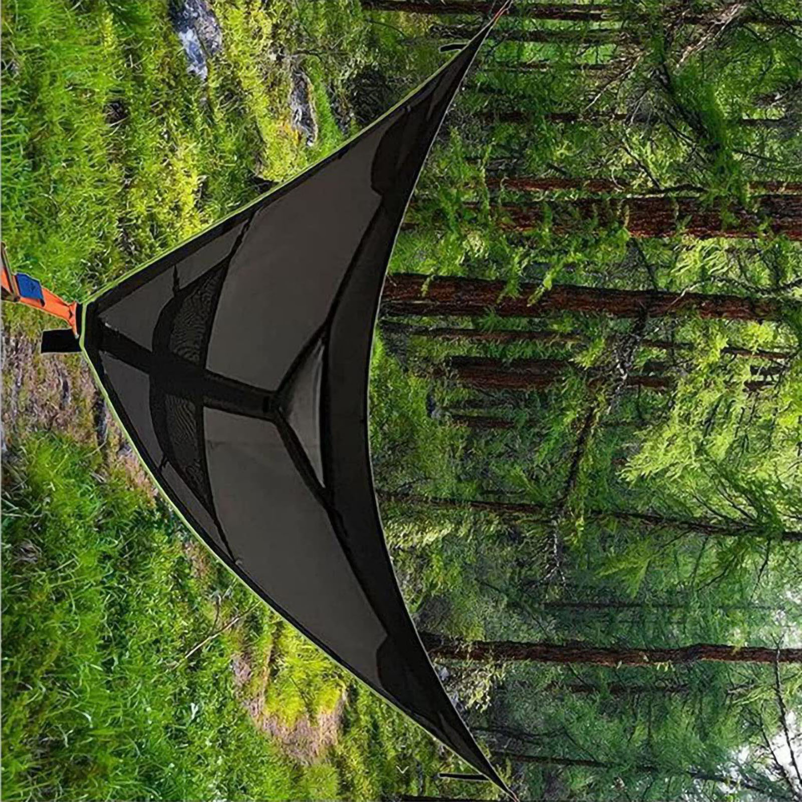 Neues Produkt: Tragbare, Dreieckige Hängematte Für Mehrere Personen, Hängematte Aus Netzgewebe, Hängezelt, Entspannungsnetz, Schwarz, 280 X 280 X 280 Cm