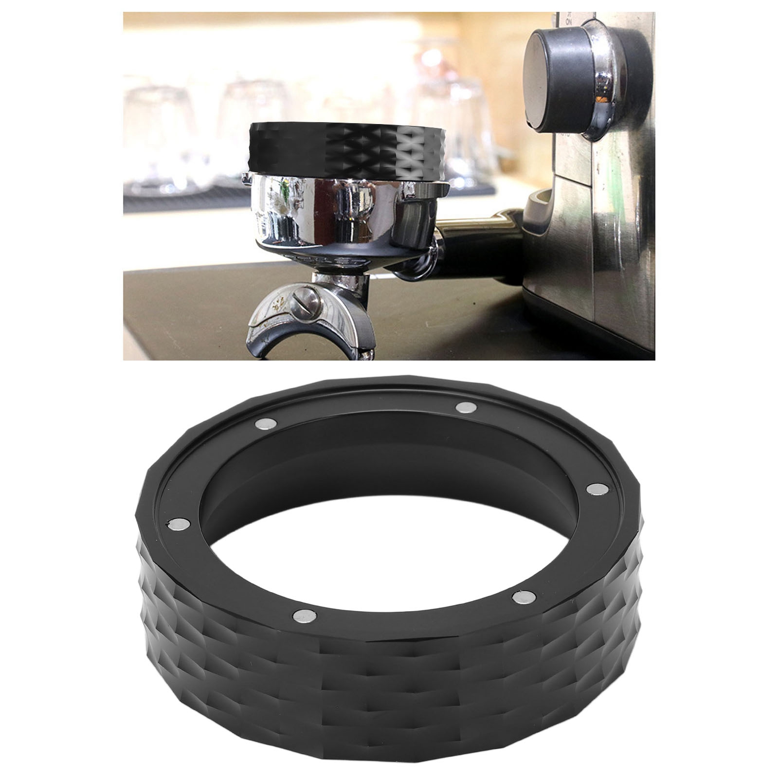 Diebstahlsichere Magnetische Auskleidung Für Espressomaschinengriffe, Kompatibel Mit 51-mm-kaffeebuchsen Und Kaffeezuführungsringen (schwarz).