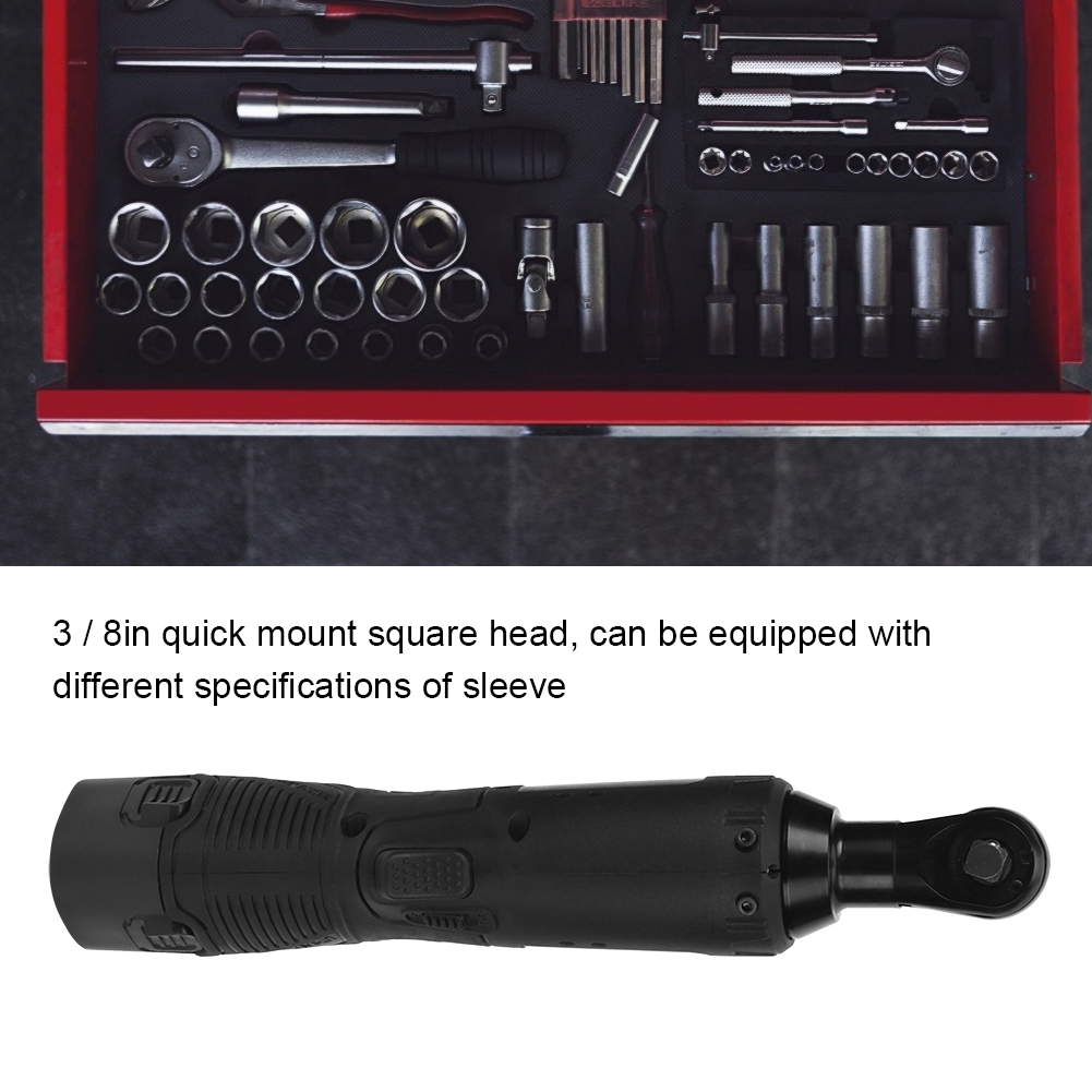 Multifunktionaler 90°-winkel-ratschenschlüssel, Elektrisch Wiederaufladbar, 12 V, Metall, 3/8" (eu-stecker 220 V)