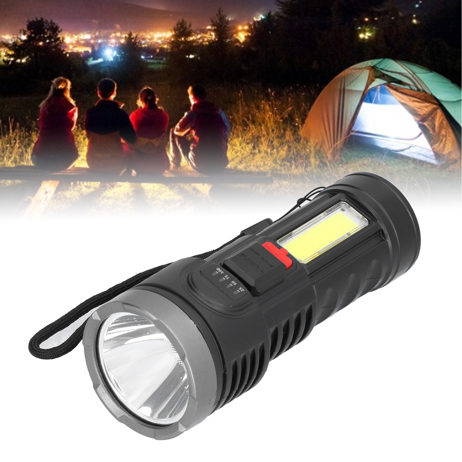 Leistungsstarke, Per Usb Aufladbare Taschenlampe, Tragbar, Multifunktional, Wasserdicht, Für Camping, Notfalleinsätze Und Camping.