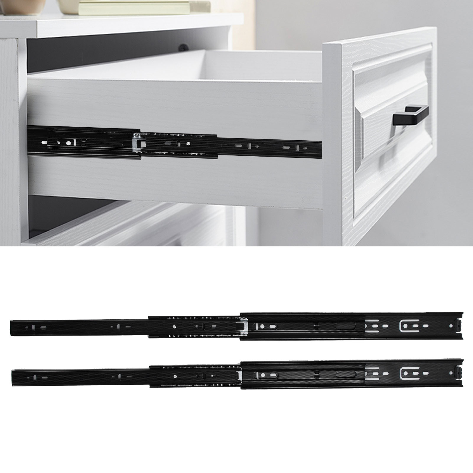 Packung Mit 10 Dreiteiligen Schubladenschienen, Auszug, Führungsschiene Mit Hoher Tragfähigkeit Für Das Homeoffice, 35,5 Cm (14 Zoll).