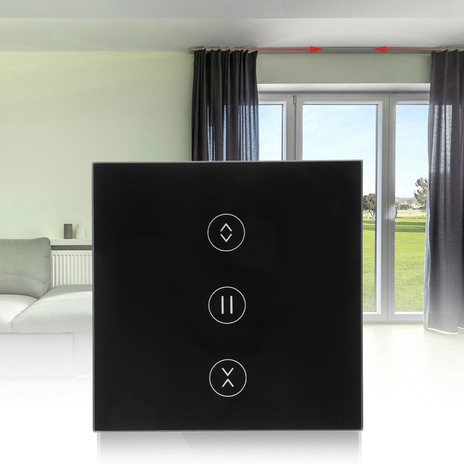 Wlan-touch-vorhangschalter Mit Fernbedienung Und Alexa-sprachsteuerung, Eu 95–250 V Ac