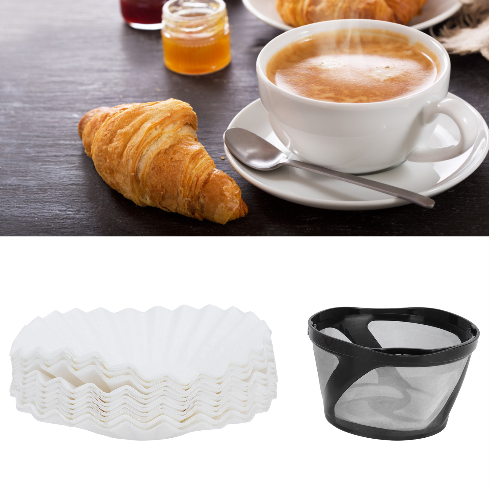 Kaffeefilterhalter Mit 100 Papierfiltern, Zubehör Für Kaffeemaschinen