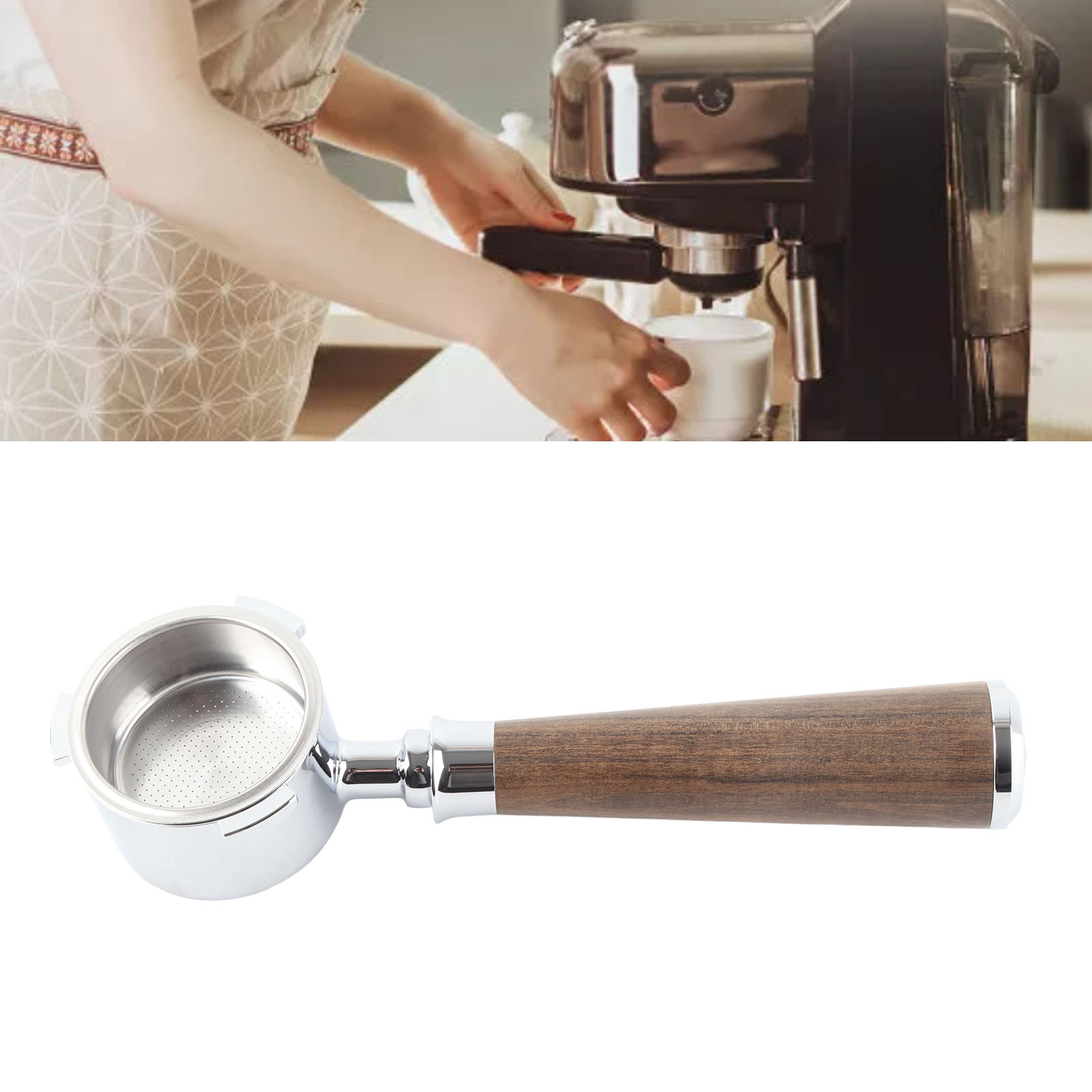 Kompatibel Mit Dem Delonghi Ecp685/680 Kaffeefilterhalter, 51 Mm Bodenloser Filterhalter Aus Zinklegierung.