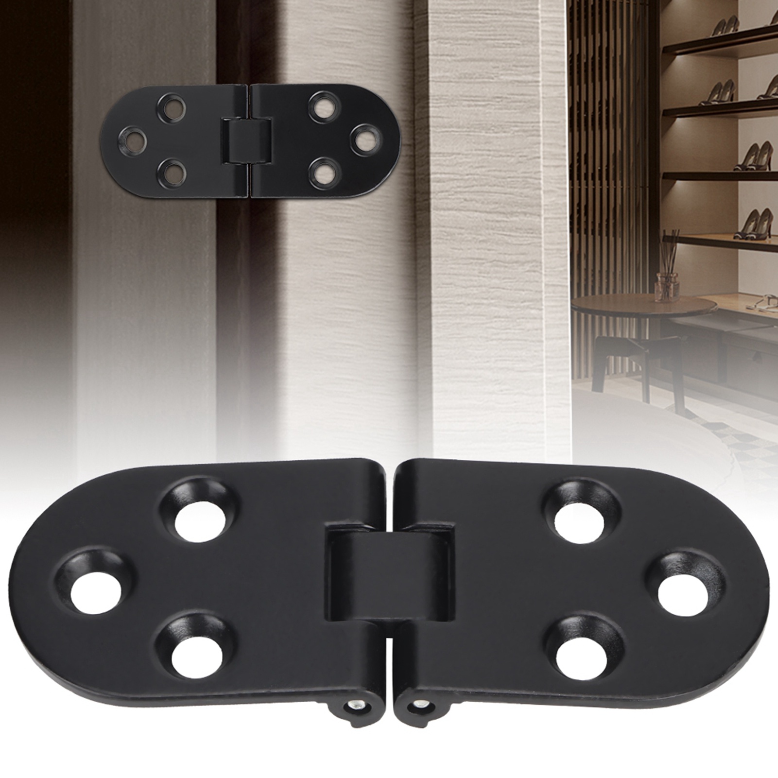4 Schwarze Klappscharniere Aus Zinklegierung Für Türen Oder Tische, Möbelbeschlagzubehör