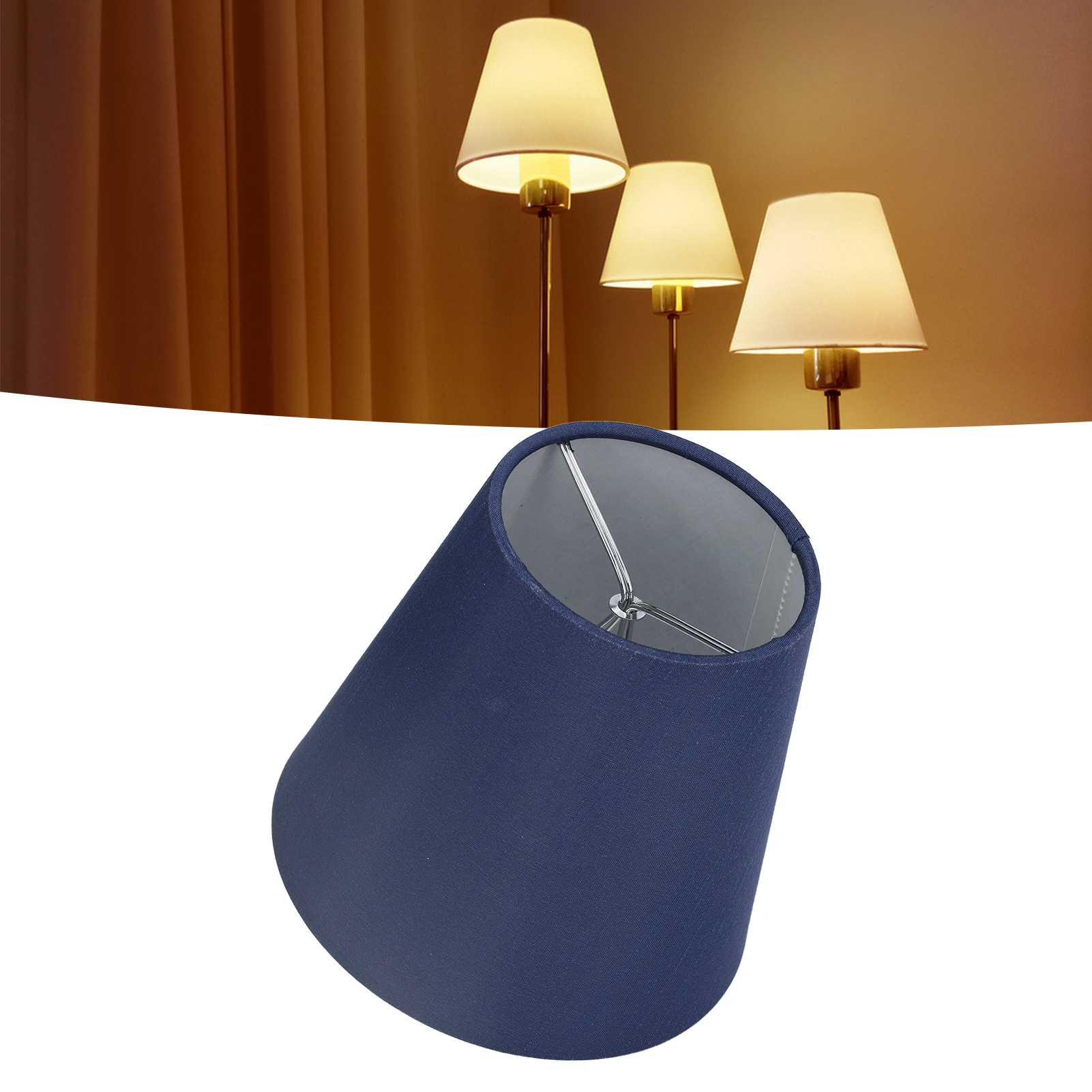 Moderner, Minimalistischer Lampenschirm Aus Stoff, Passend Für Klemm-, Steh-, Tisch-, Pendel- Und Wandleuchten. A3-02 Dunkelblau.