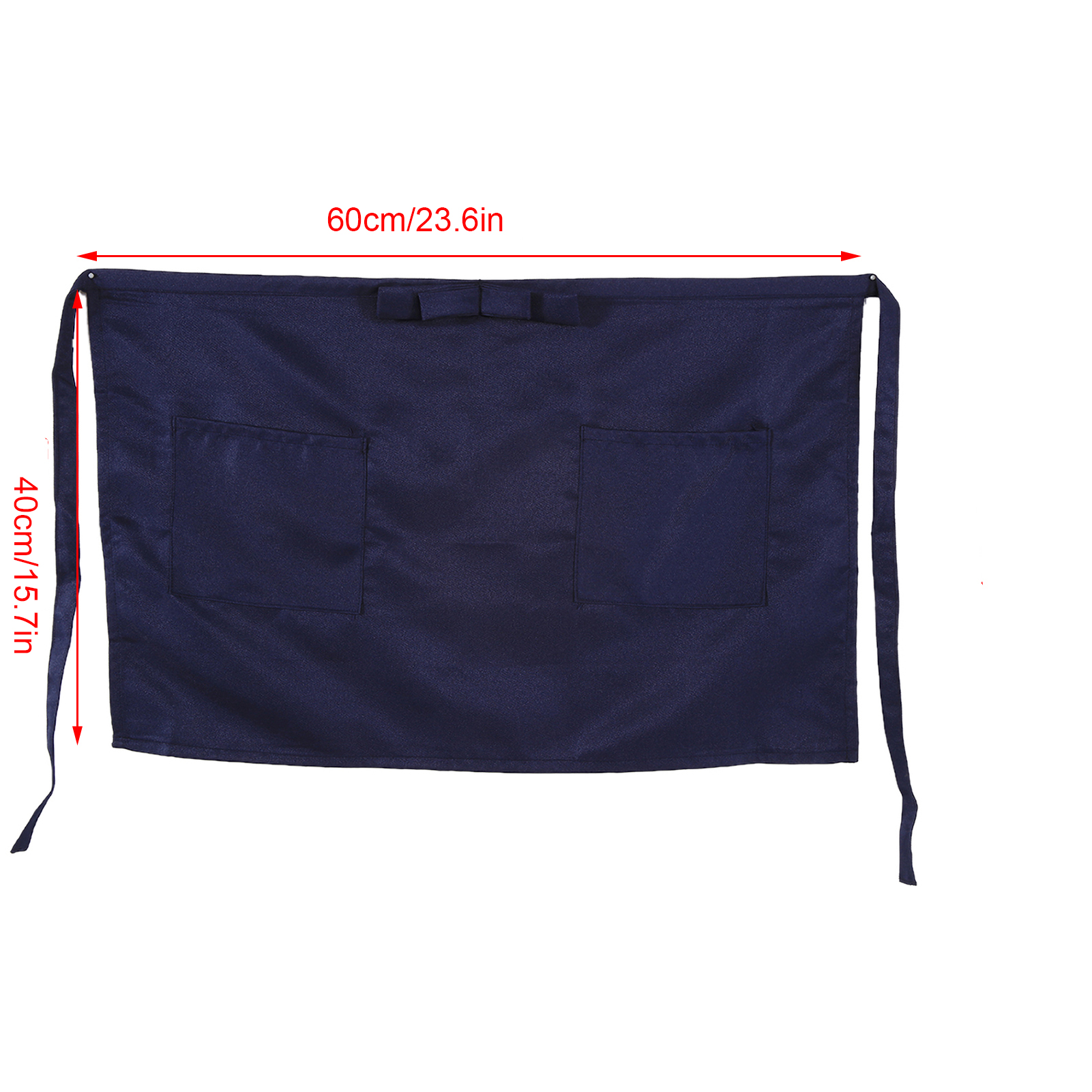 Kurze Schürze Mit Mittelhohem Bund, Mit Schleife Und Tasche, Marineblau, Ideal Für Koch, Bistro, Kellnerin, Café, Bar, Pub.