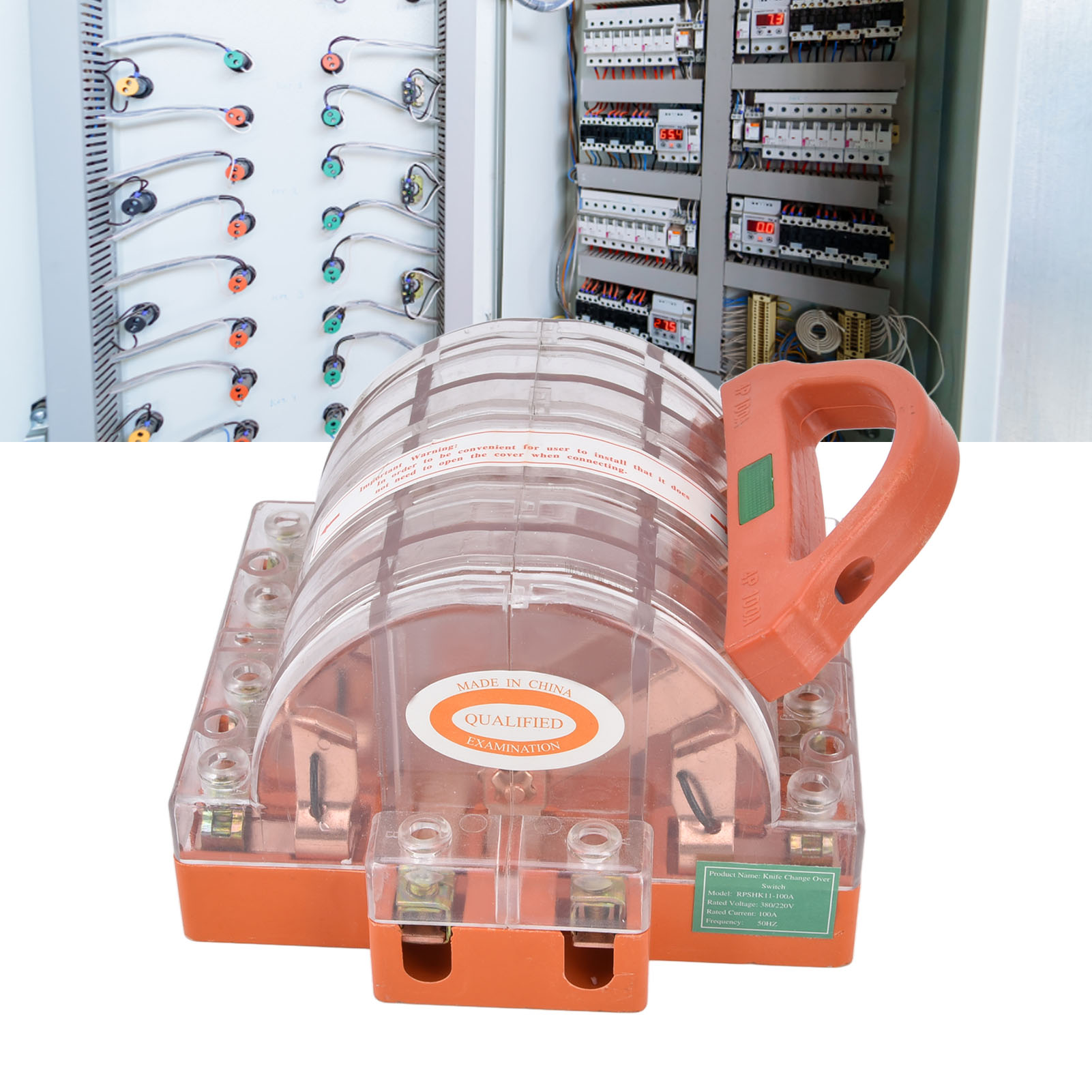 Beleuchteter, Transparenter Bidirektionaler Messerschalter, 4 Phasen, 100 A, Komplett Aus Kupfer, 380 V Ac Bidirektionaler Messer-leistungsumschalter.
