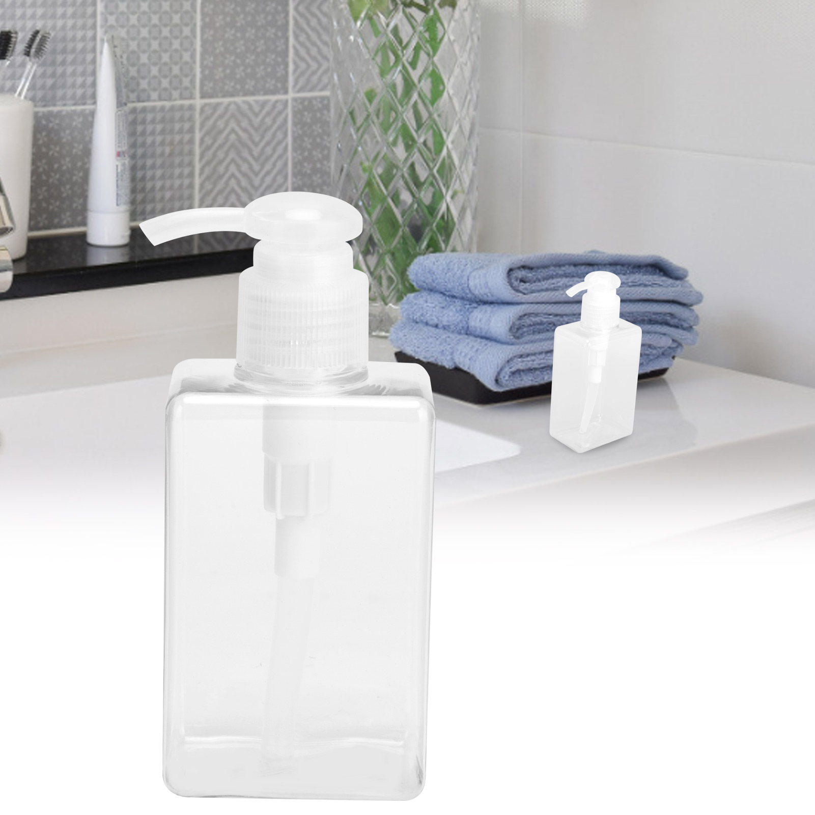 Set Mit 3 Leeren 150-ml-pumpflaschen Für Flüssige Handseife, Aus Kunststoff, Für Küche Und Bad.