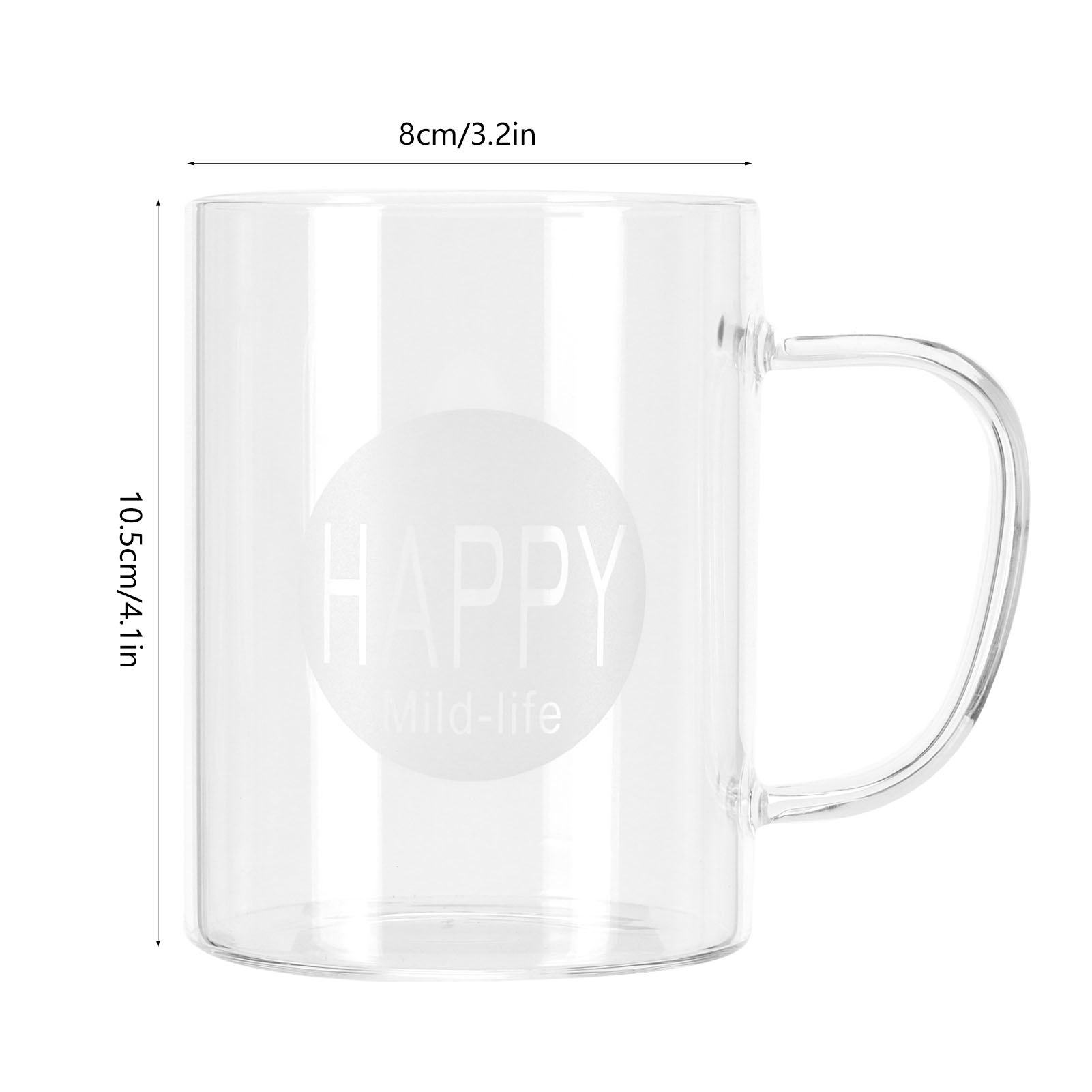 Hochwertige, Klare Borosilikatglas-kaffeetasse (350 Ml) Mit Henkel, Ideal Für Milchtee Und Heißgetränke.