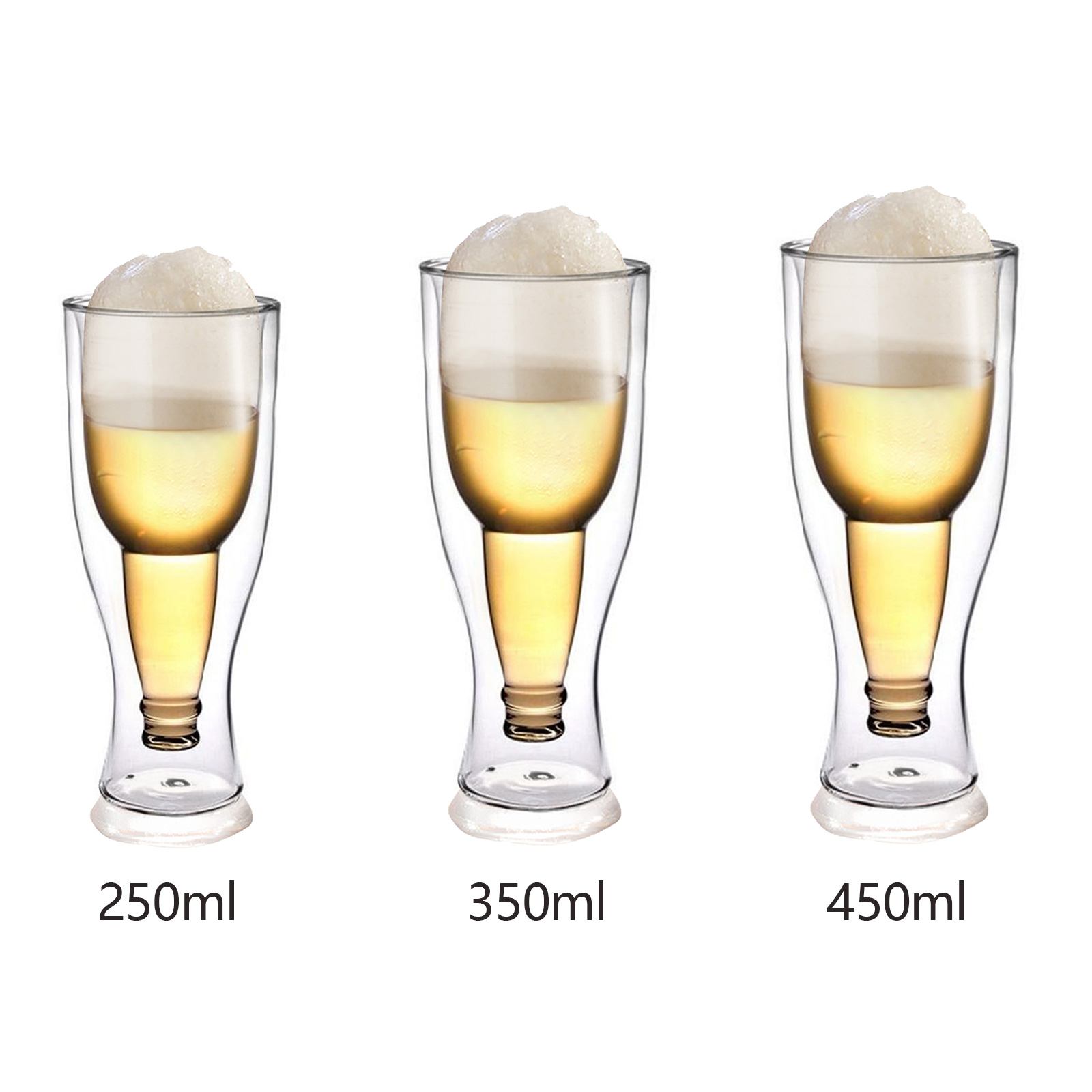Originaler, Umgedrehter Bierkrug Aus Doppelwandigem Glas Für Bier Und Andere Getränke. Material: Glas