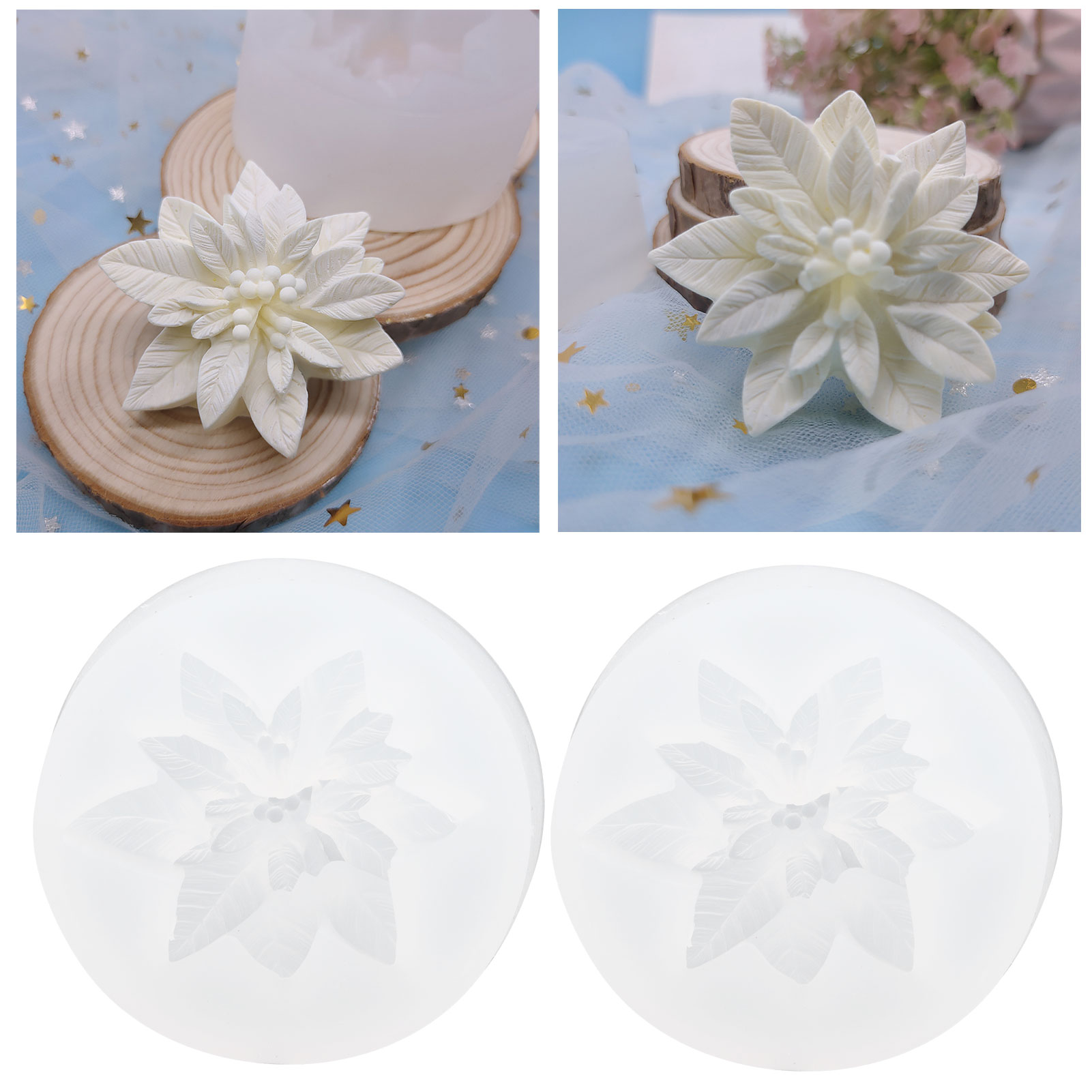 2 Silikonformen Für Blumen, Duftkerzen, Gips, Schokolade, Kuchen, Seife